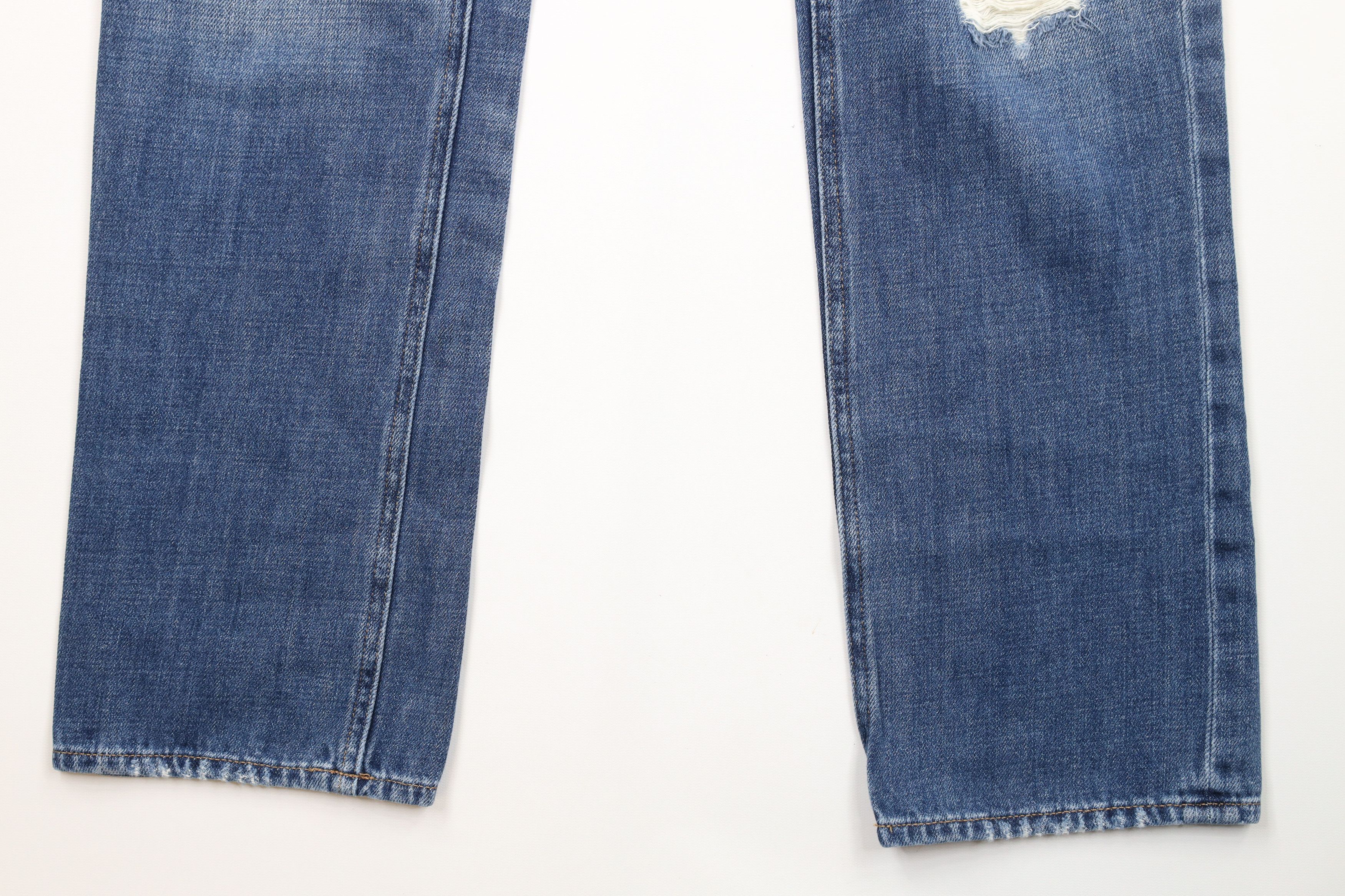 Express × Vintage Express Ripped Slim Fit Straight Leg Denim Jeans Blue Size US 34 / EU 50 - 4 Thumbnail
