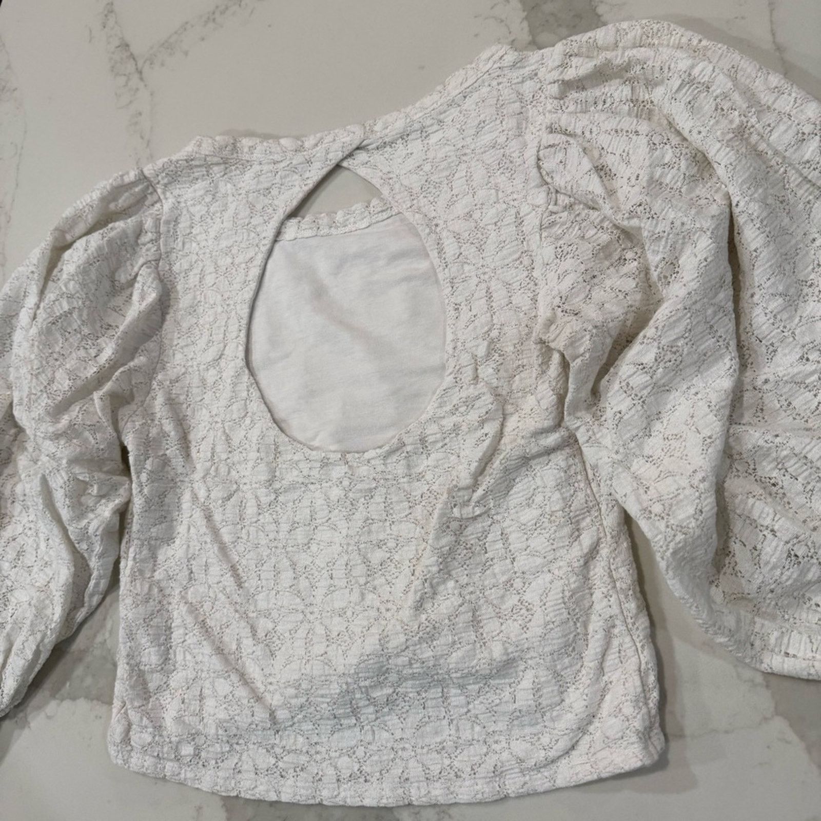 Free People Free People Jasmine Puff Sleeve Lace Crop Top Womens Medium Size M / US 6-8 / IT 42-44 - 13 Thumbnail