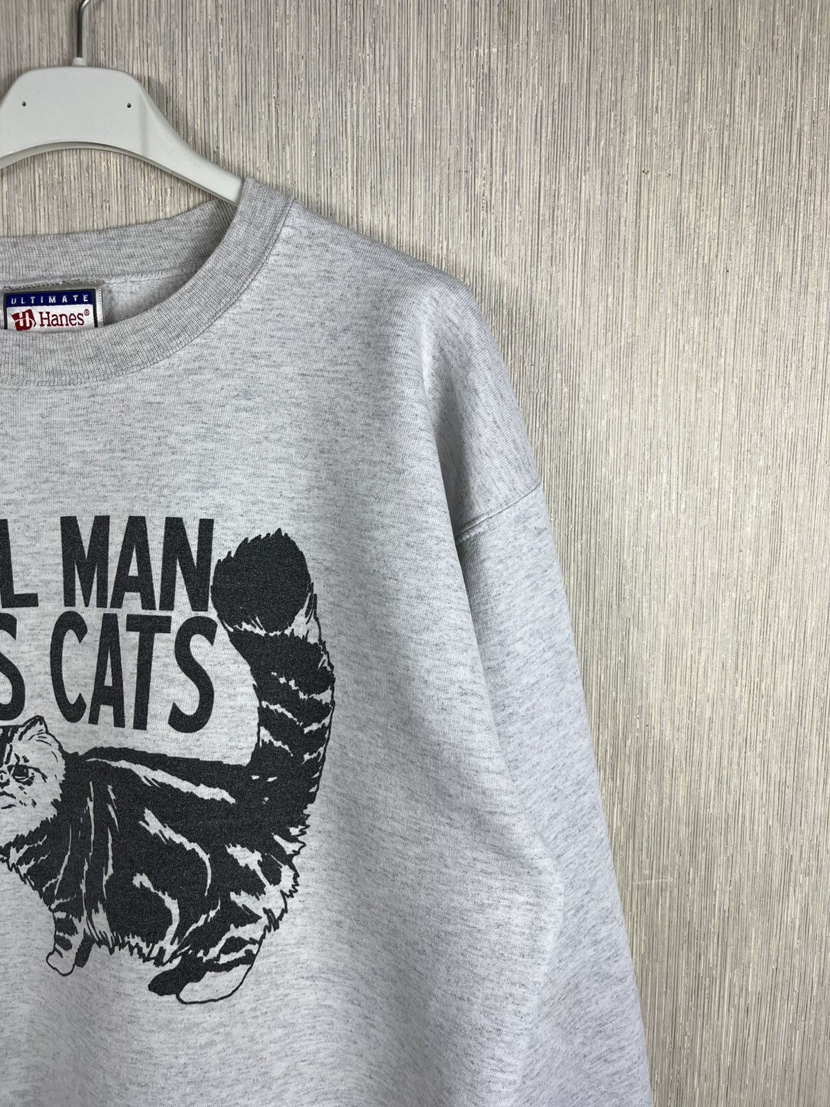 Vintage Vintage 90s Hanes Ultimate cotton A real man loves cats y2k Size US M / EU 48-50 / 2 - 4 Thumbnail