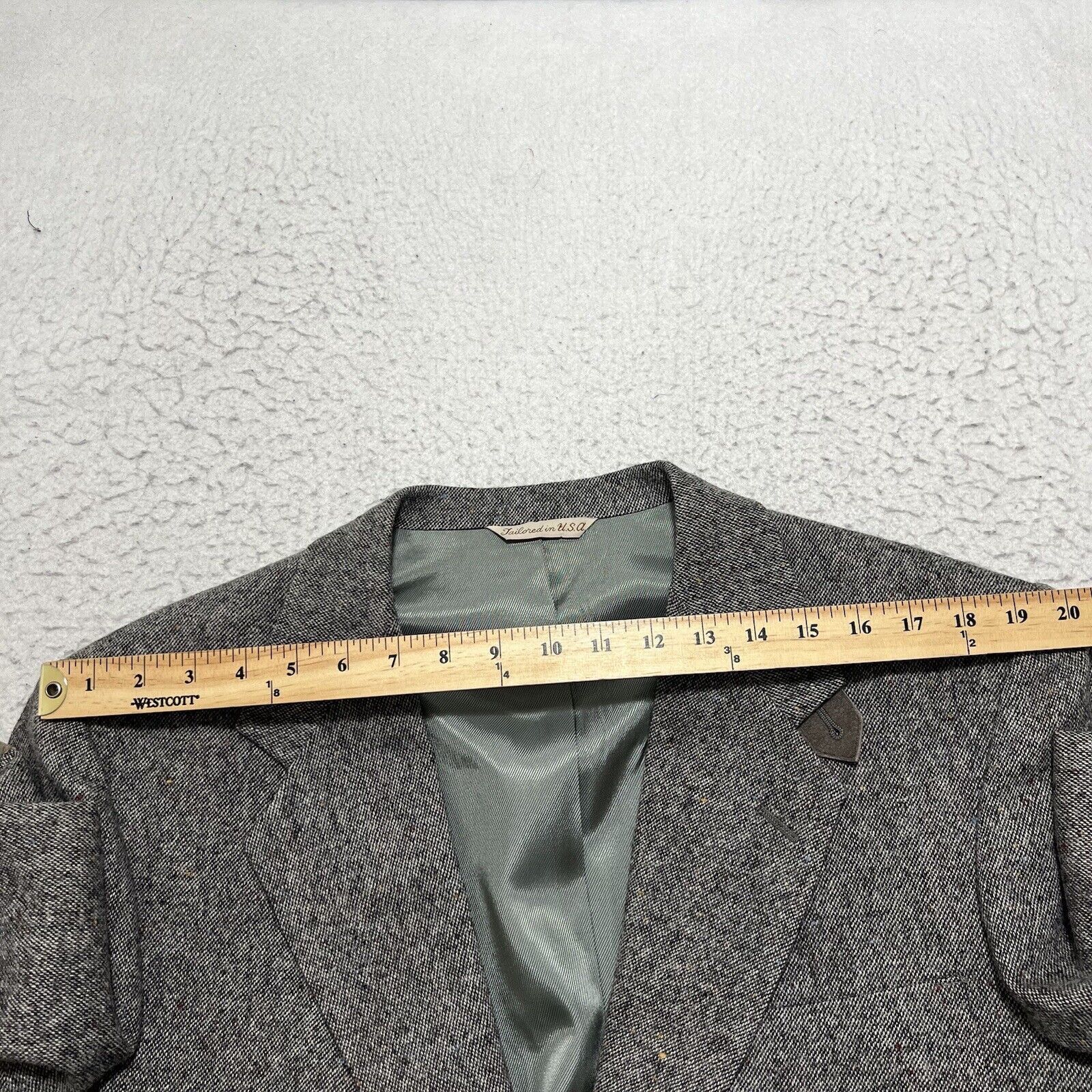 Stafford Options by Stafford Tweed Virgin Wool Sport Coat Elbow Pads Size 42R - 14 Thumbnail