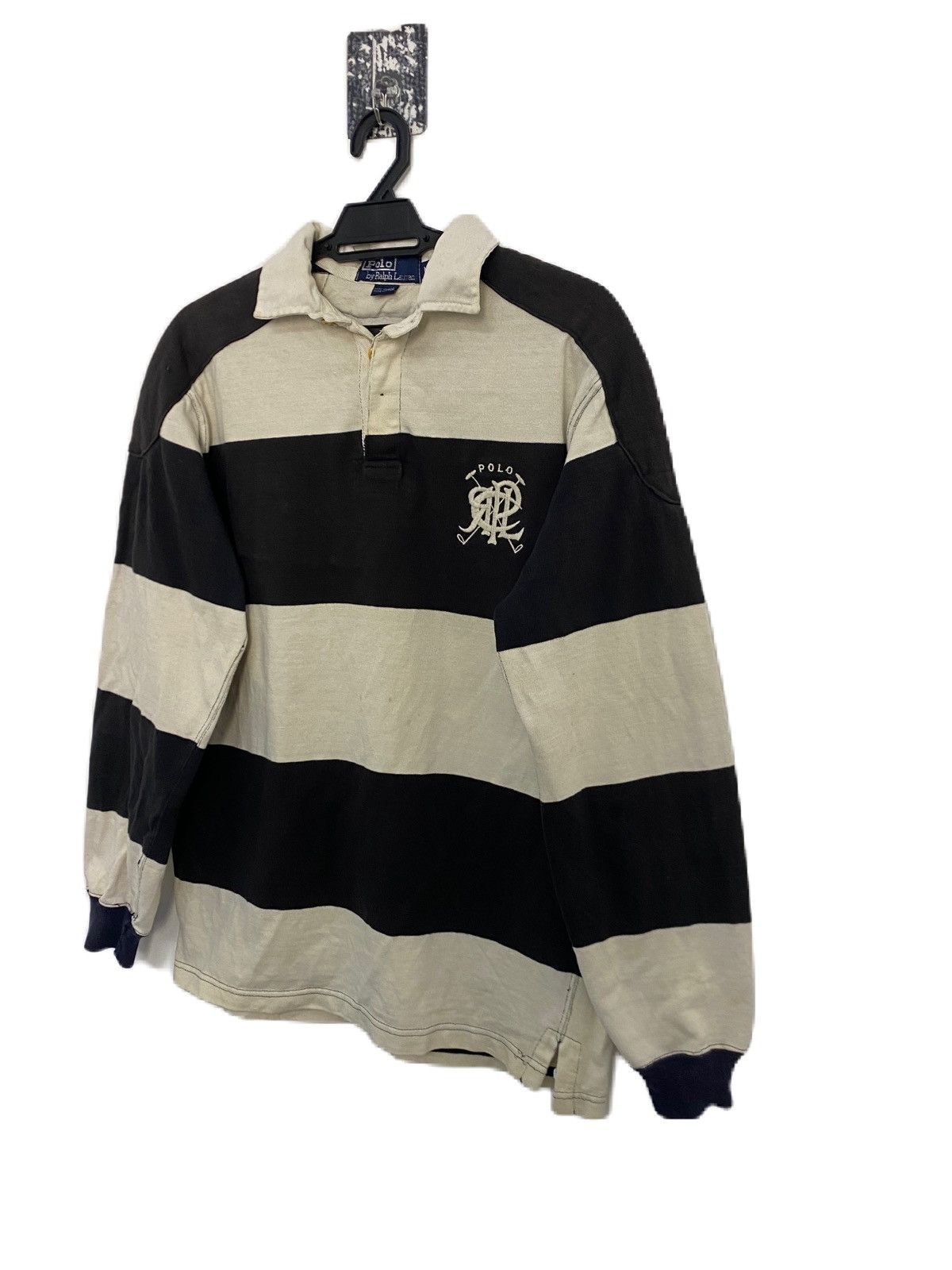 Polo Ralph Lauren × Ralph Lauren Sport VINTAGE DISTRESS RUGBY SHIRT POLO BY RALPH LAUREN USA MADE Size US M / EU 48-50 / 2 - 2 Thumbnail
