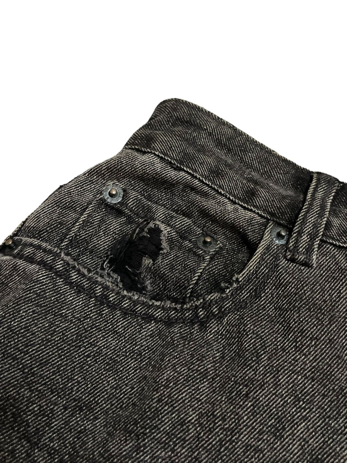 KMRii Vintage Japanese Distressed Fade Wash Wide Leg Baggy Jeans Size 26" / US 2 / IT 38 - 17 Thumbnail