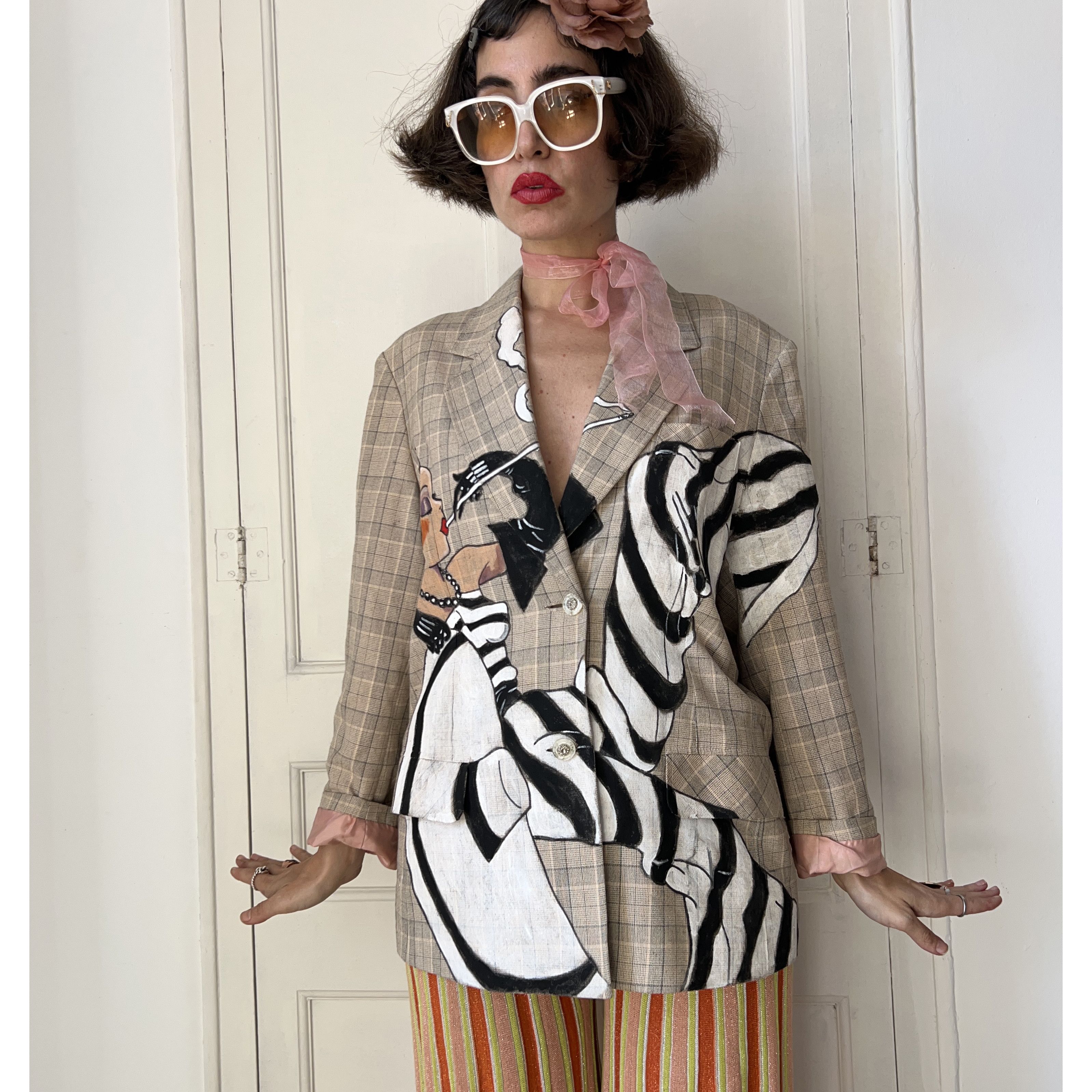 Custommade Custom made Hand Painted Art Deco Blazer Size XL / US 12-14 / IT 48-50 - 9 Thumbnail