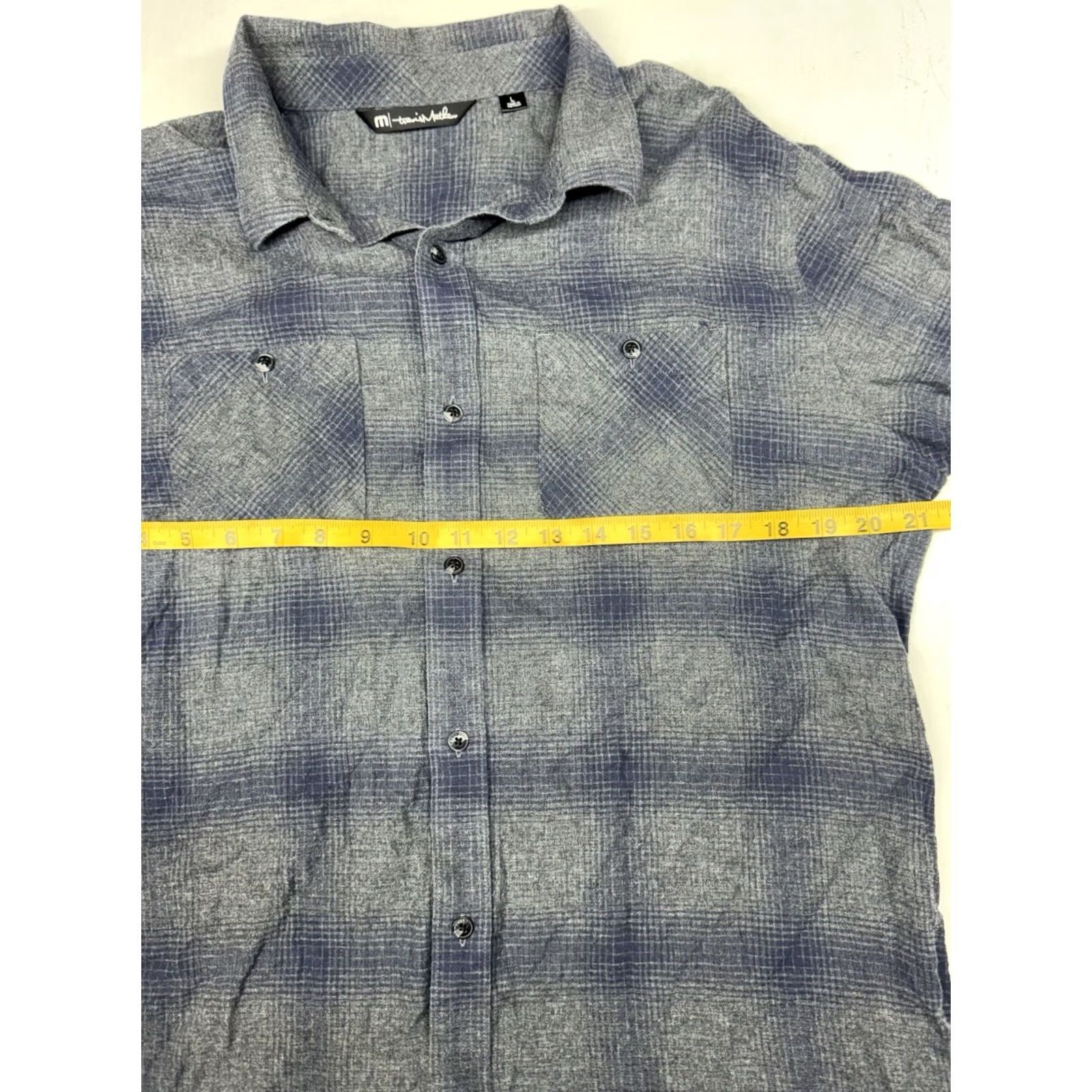 TravisMathew Travis Mathew Mens L Long Sleeve Plaid Button-Down Shirt Casual Top Check Plaid Blue Size US L / EU 52-54 / 3 - 4 Thumbnail