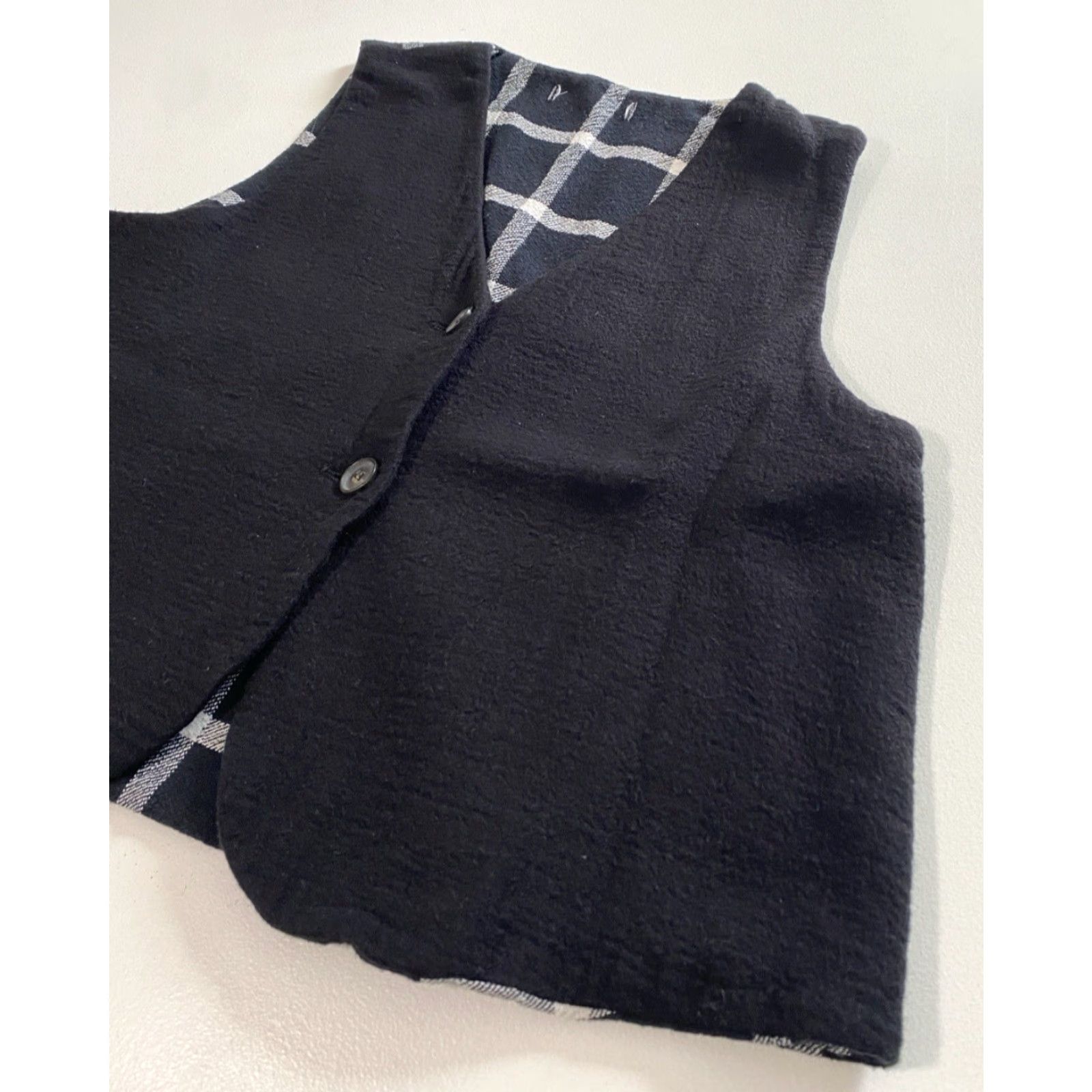 Vintage Neirami Women’s Vest Shirt Black and White Button Front Made in Italy Sz L Vintage City Designer Size L / US 10 / IT 46 - 5 Thumbnail