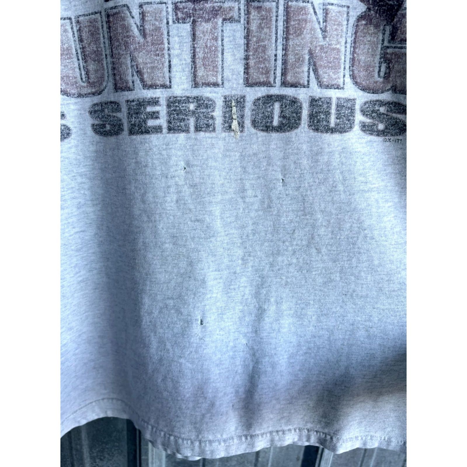 Fruit Of The Loom VINTAGE 90s Hunting Funny Humor Tee Gray M Men Size US M / EU 48-50 / 2 - 5 Thumbnail