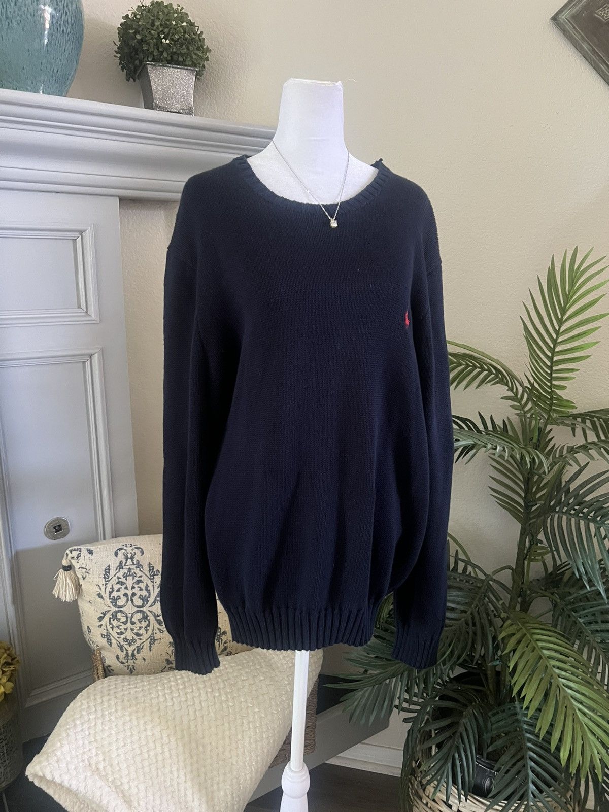 Polo Ralph Lauren VTG Polo Ralph Lauren RRL Navy Knit Sweater XL Size US XL / EU 56 / 4 - 3 Thumbnail