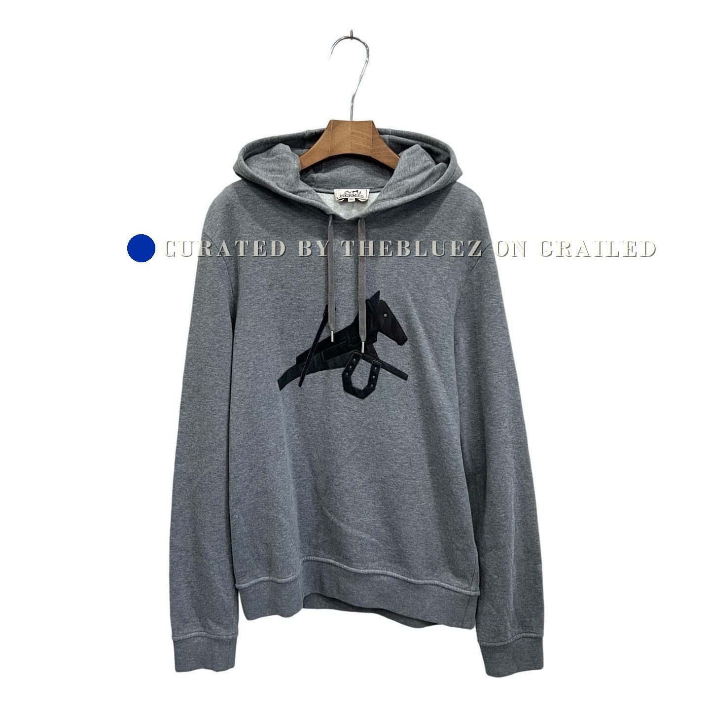 Hermes Hermes Gray Leather Patchwork Hoodie Size US M / EU 48-50 / 2 - 1 Thumbnail