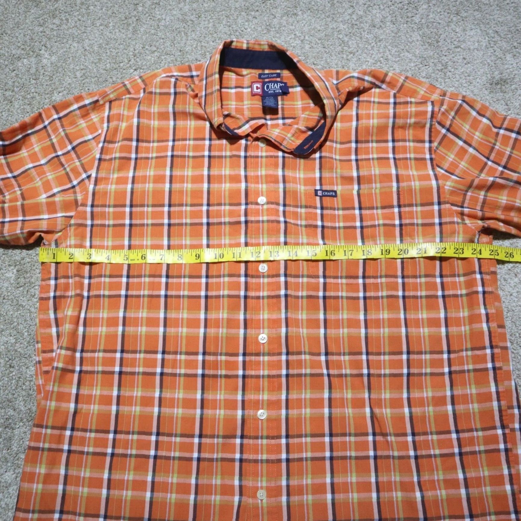 Chaps Chaps Orange Long Sleeve Button-Up Shirt XL Casual Outdoor 80s 90s Mens Size US XL / EU 56 / 4 - 4 Thumbnail