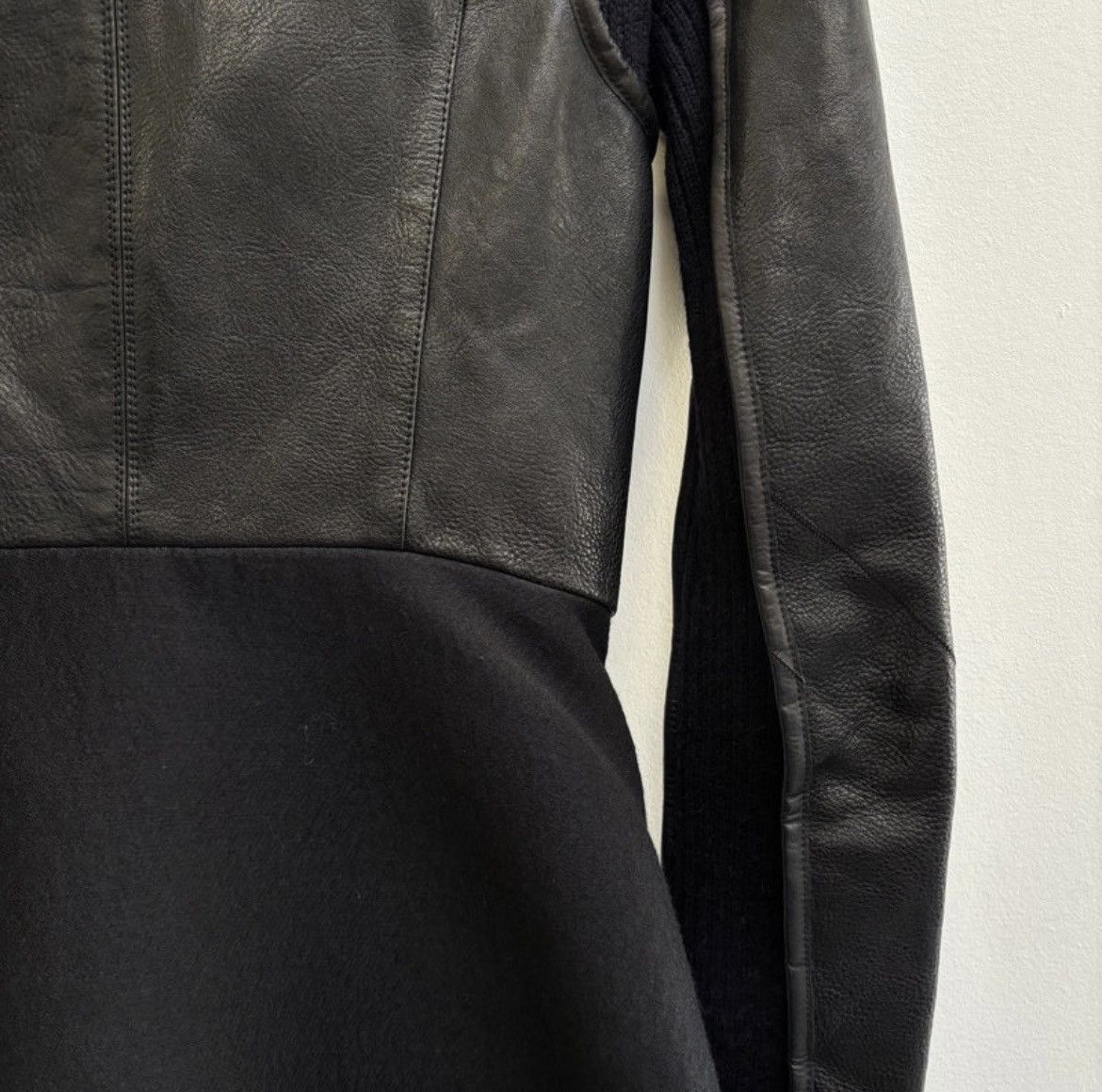 Rick Owens Rick Owens FW10 Rick Owens ‘GLEAM’ Long Leather Wool Jacket Size M / US 6-8 / IT 42-44 - 10 Thumbnail