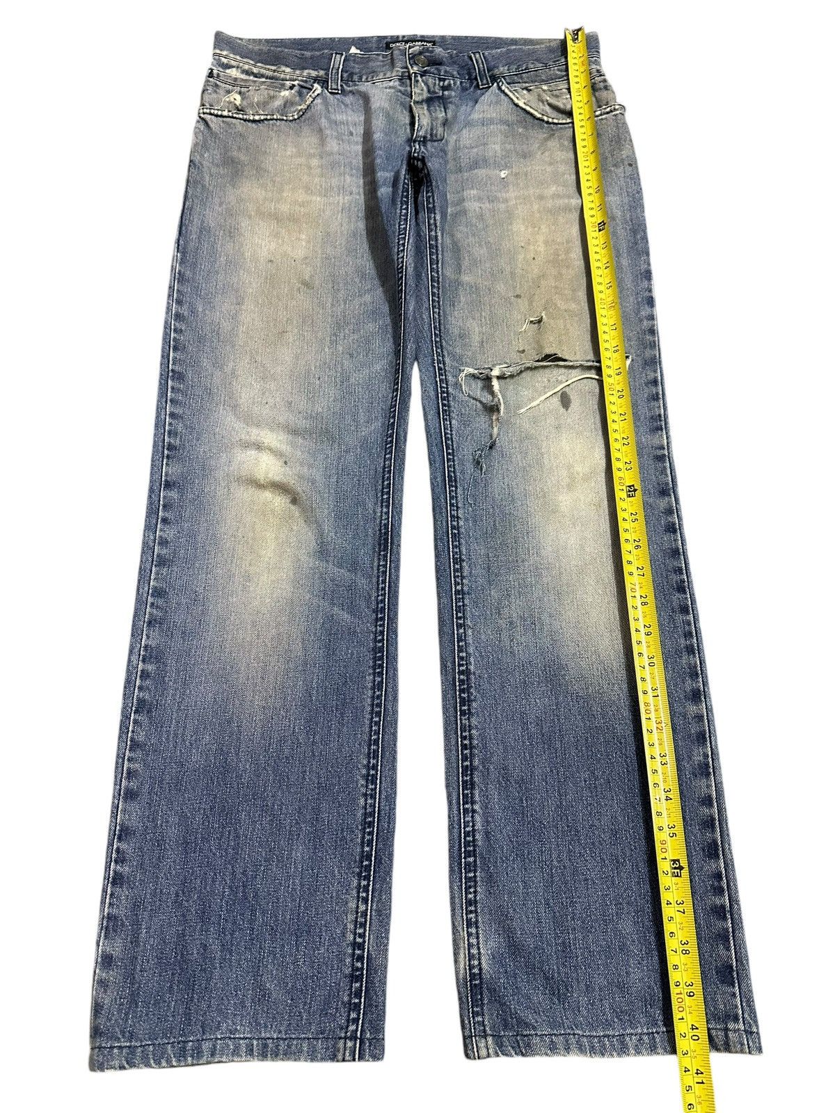Dolce & Gabbana Vintage Dolce & Gabbana Mud Faded Wash Style Distress Jeans Size US 35 - 13 Thumbnail