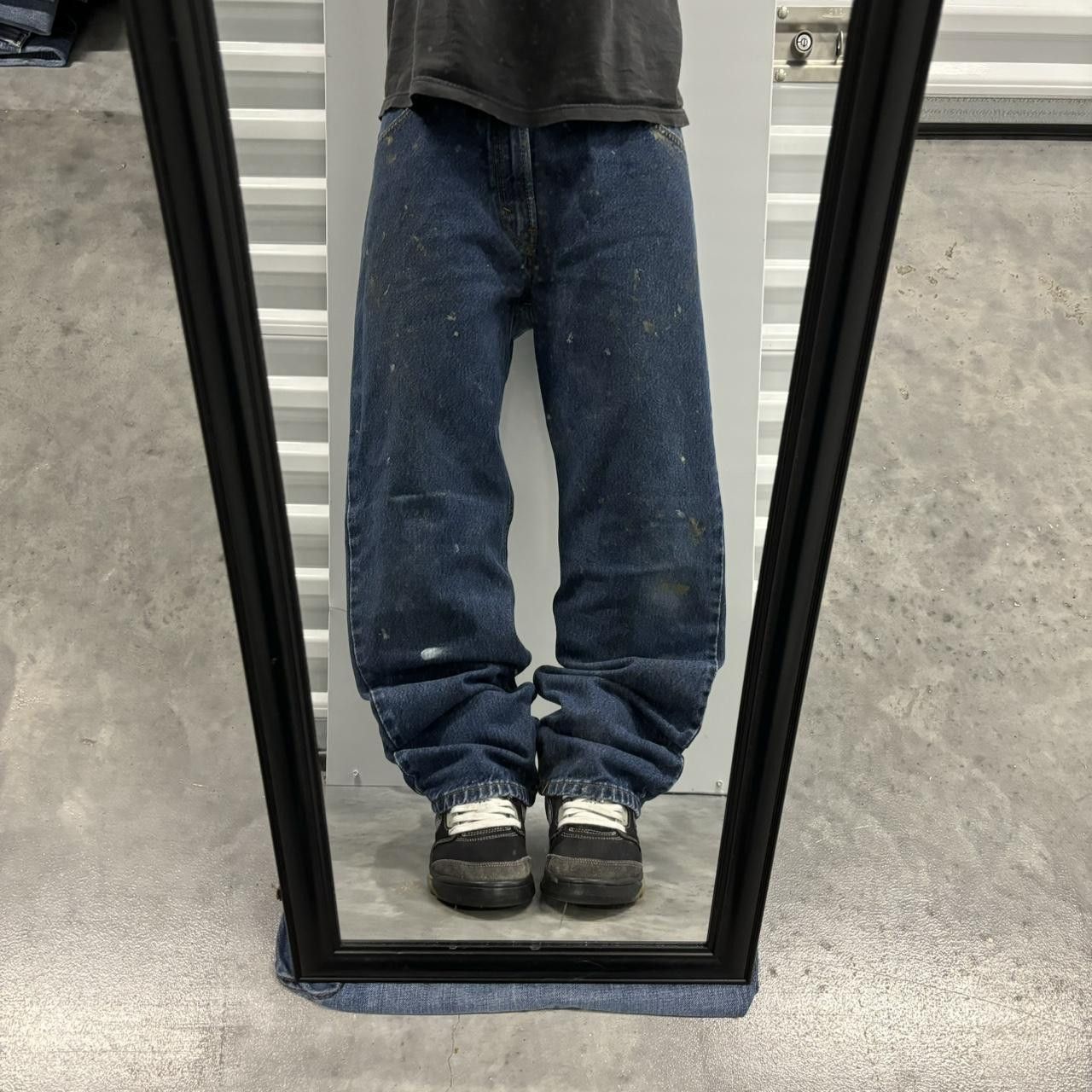 Levi's × Vintage Crazy Vintage Y2K/2000s Grunge Levi’s Dark Wash Paint Splatter Denim Jeans! Size US 34 / EU 50 - 1 Thumbnail