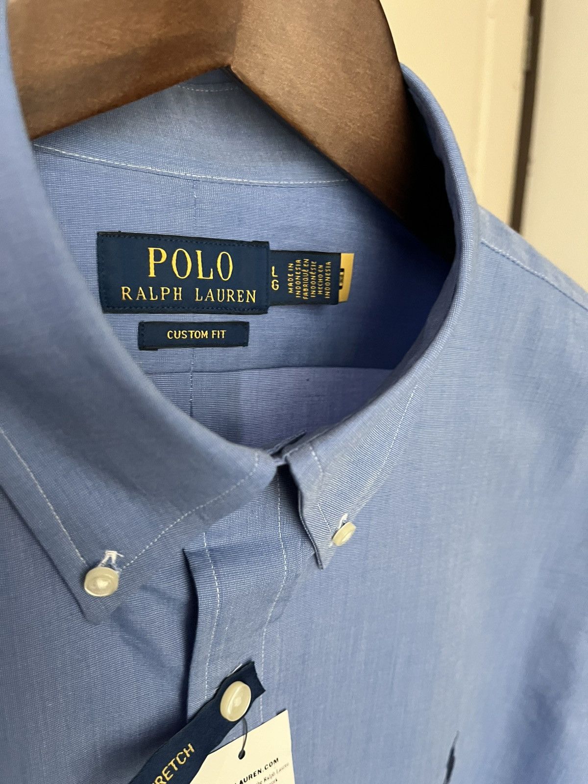 Polo Ralph Lauren Polo Ralph Lauren Custom Fit Stretch Poplin Shirt Size US L / EU 52-54 / 3 - 7 Thumbnail