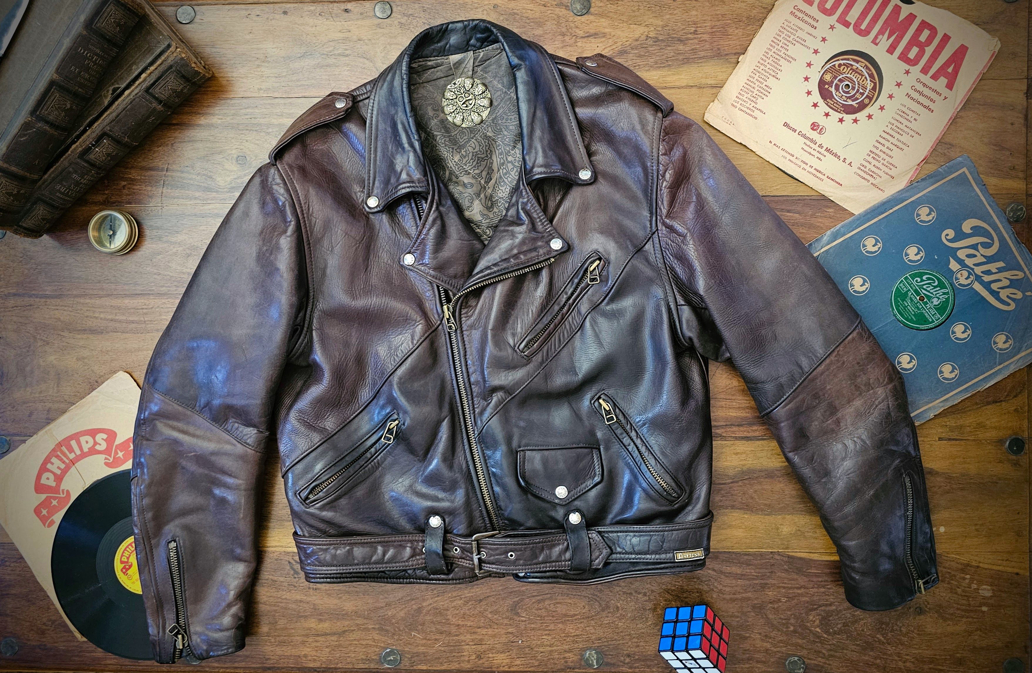 Daytona Daytona 🇫🇷 Vintage 80s Biker Jacket - Leather Perfecto, Size US M / EU 48-50 / 2 - 1 Thumbnail