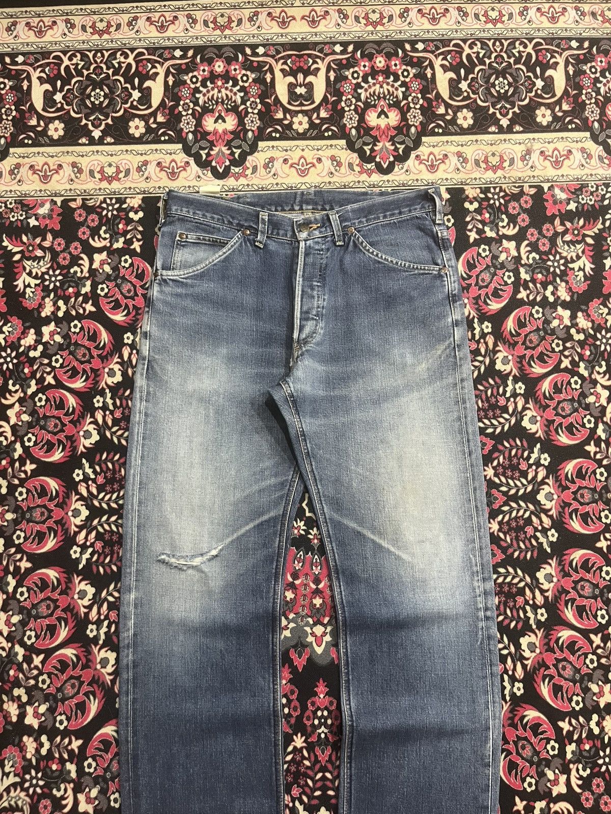 Vintage Vintage Lee Rider Union Made Sanforized Half Selvedge Jeans Size US 34 / EU 50 - 3 Thumbnail
