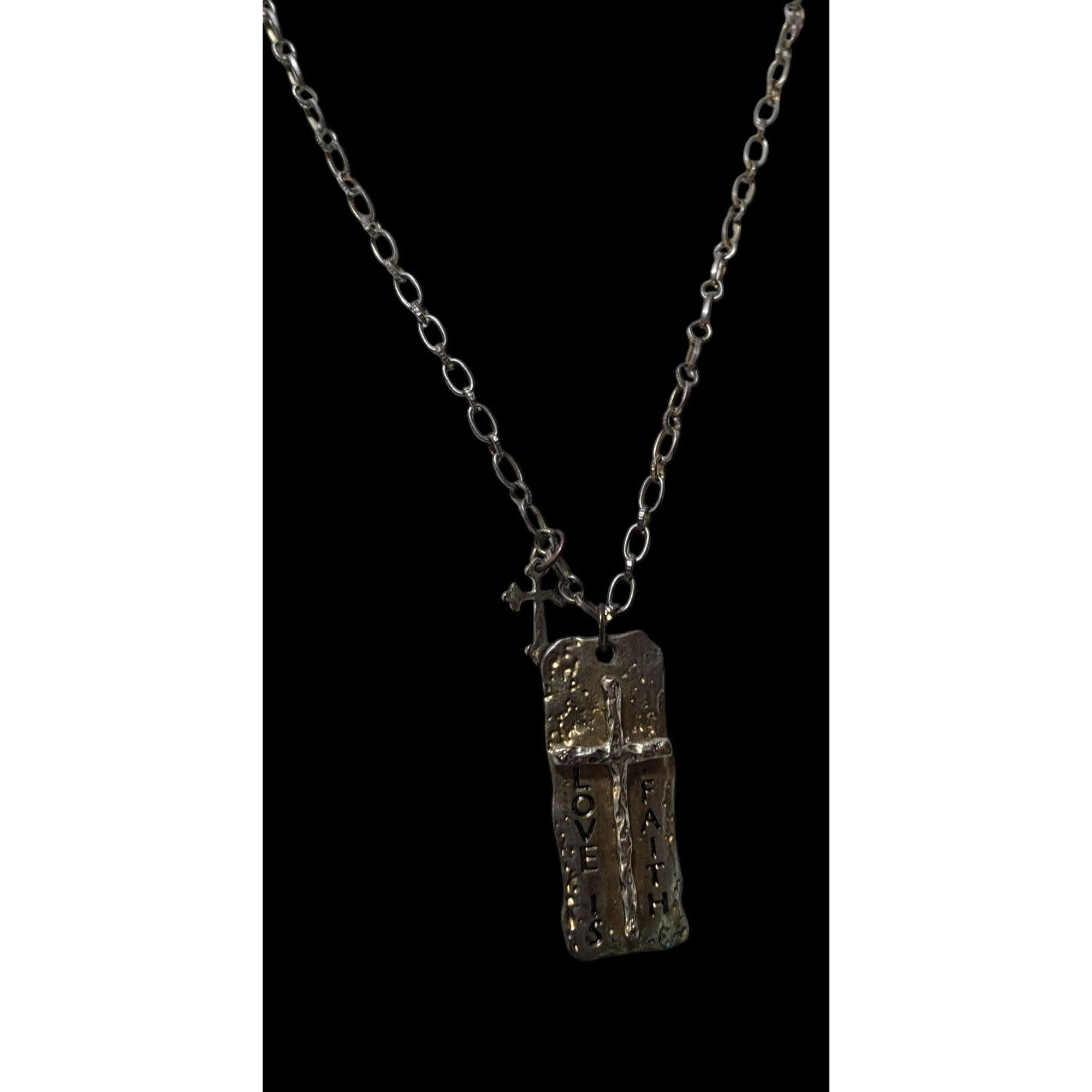 Other Love Is Faith Hammered Brutalist Pendant Necklace Size ONE SIZE - 7 Thumbnail