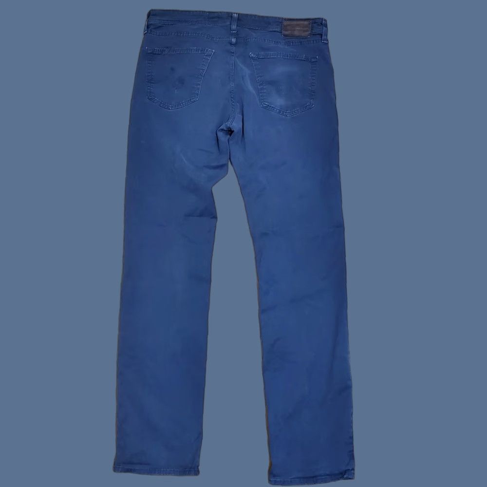Vintage AG Adriano Goldschmied The Everett Pants Mens 36 Navy Slim Straight Chino Cotton PU 98% 2% Made USA Casual Zip Front Pockets Belt Loops 32 In Inseam Size US 36 / EU 52 - 1 Thumbnail