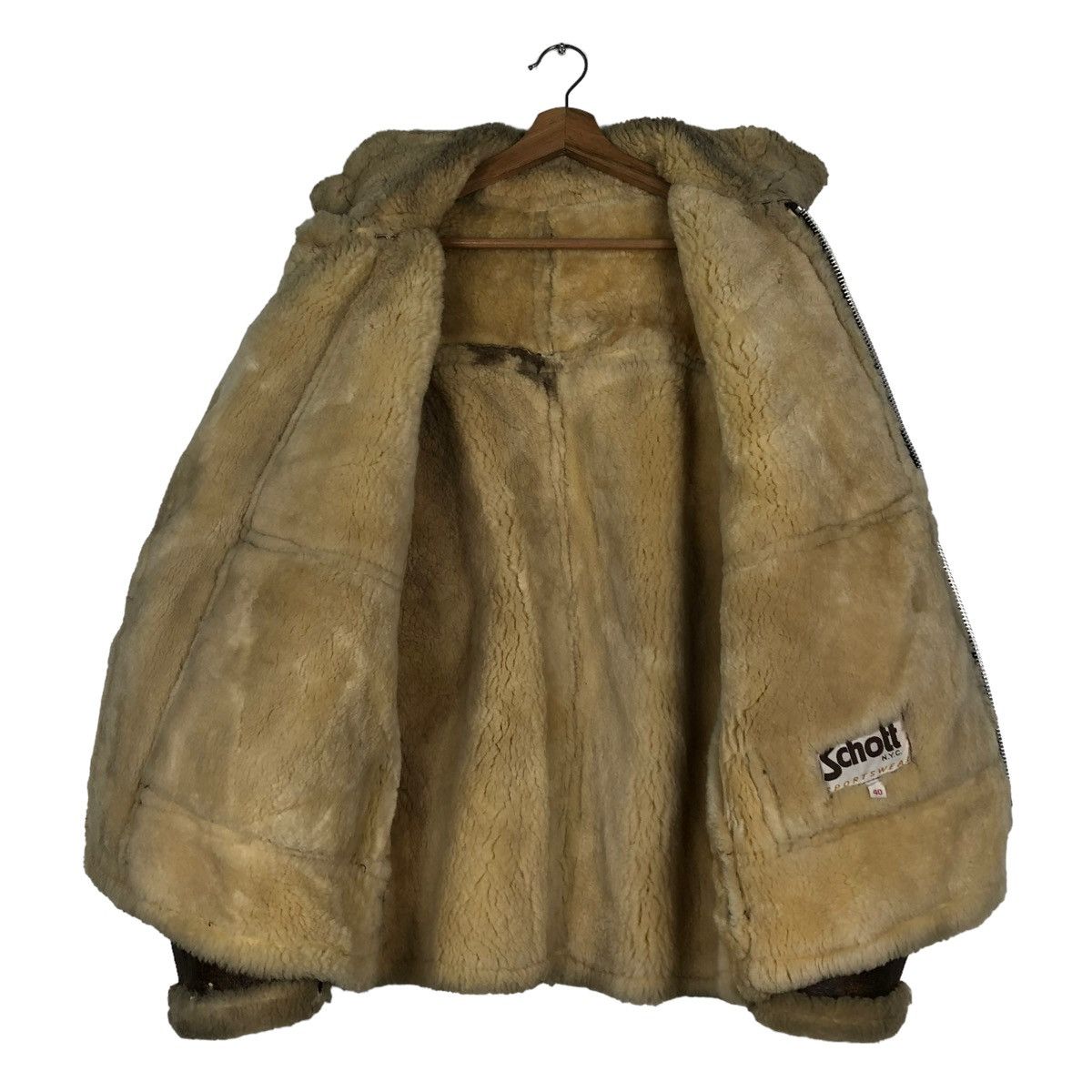 Schott 🔥VINTAGE B3 SHEARLING SHEEPSKIN LEATHER JACKET SCHOTT USA Size US M / EU 48-50 / 2 - 13 Thumbnail