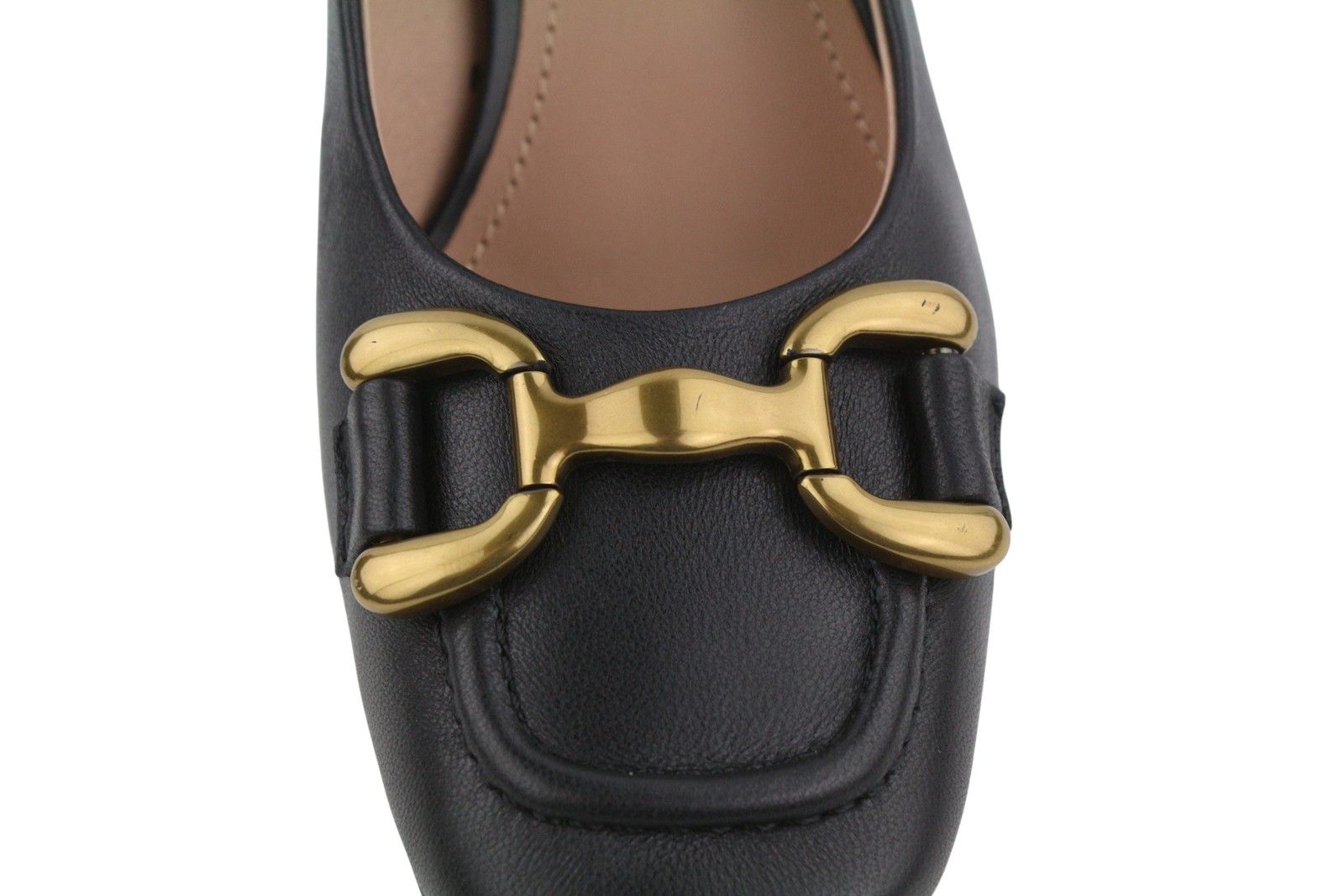 Other BIBI LOU DENNIS EU39 Black Leather Square Gold Tone 87565 Size US 8 / IT 38 - 13 Thumbnail