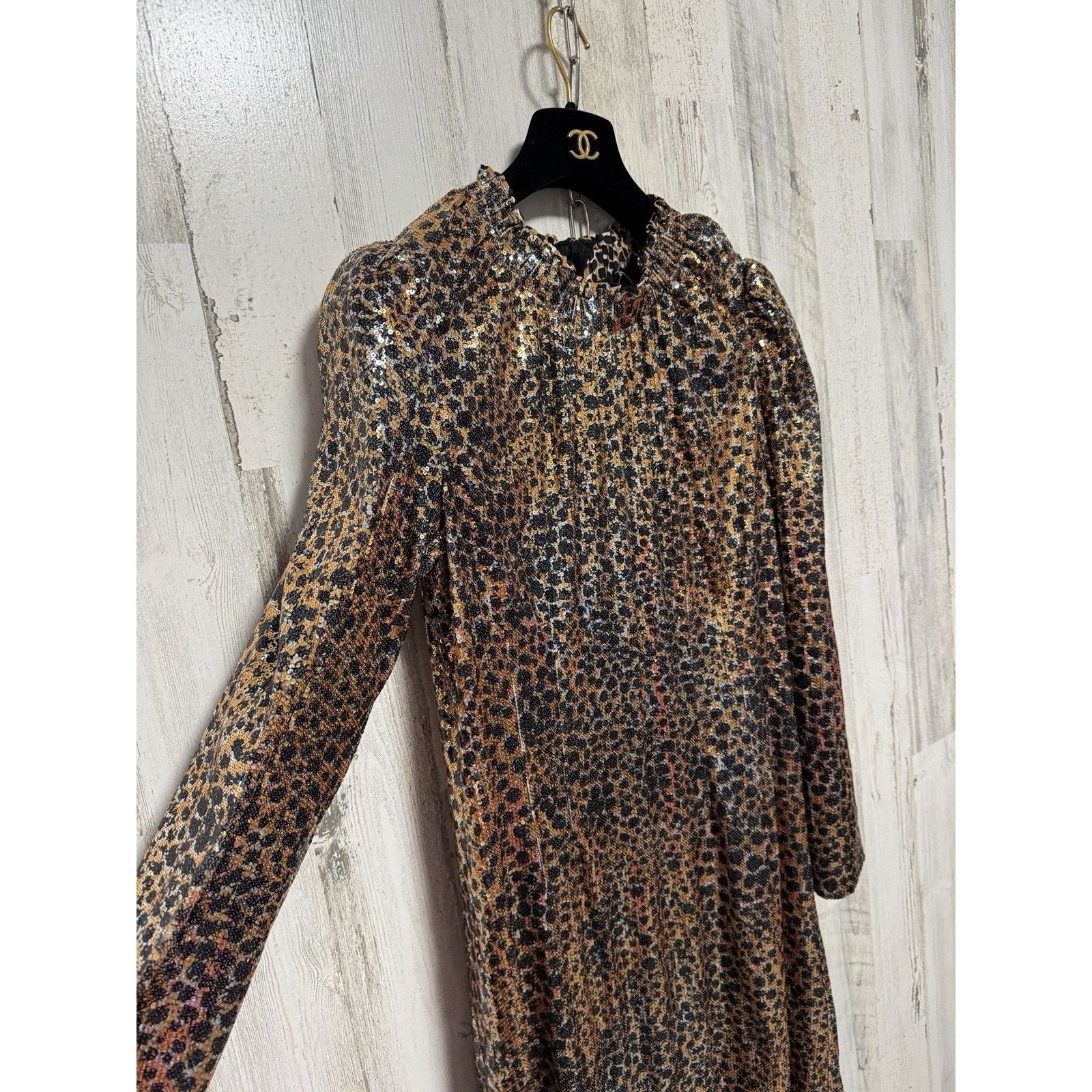 Sea New York NWT Sea New York Sequin Leopard Mini Dress $445 Size M / US 6-8 / IT 42-44 - 12 Thumbnail
