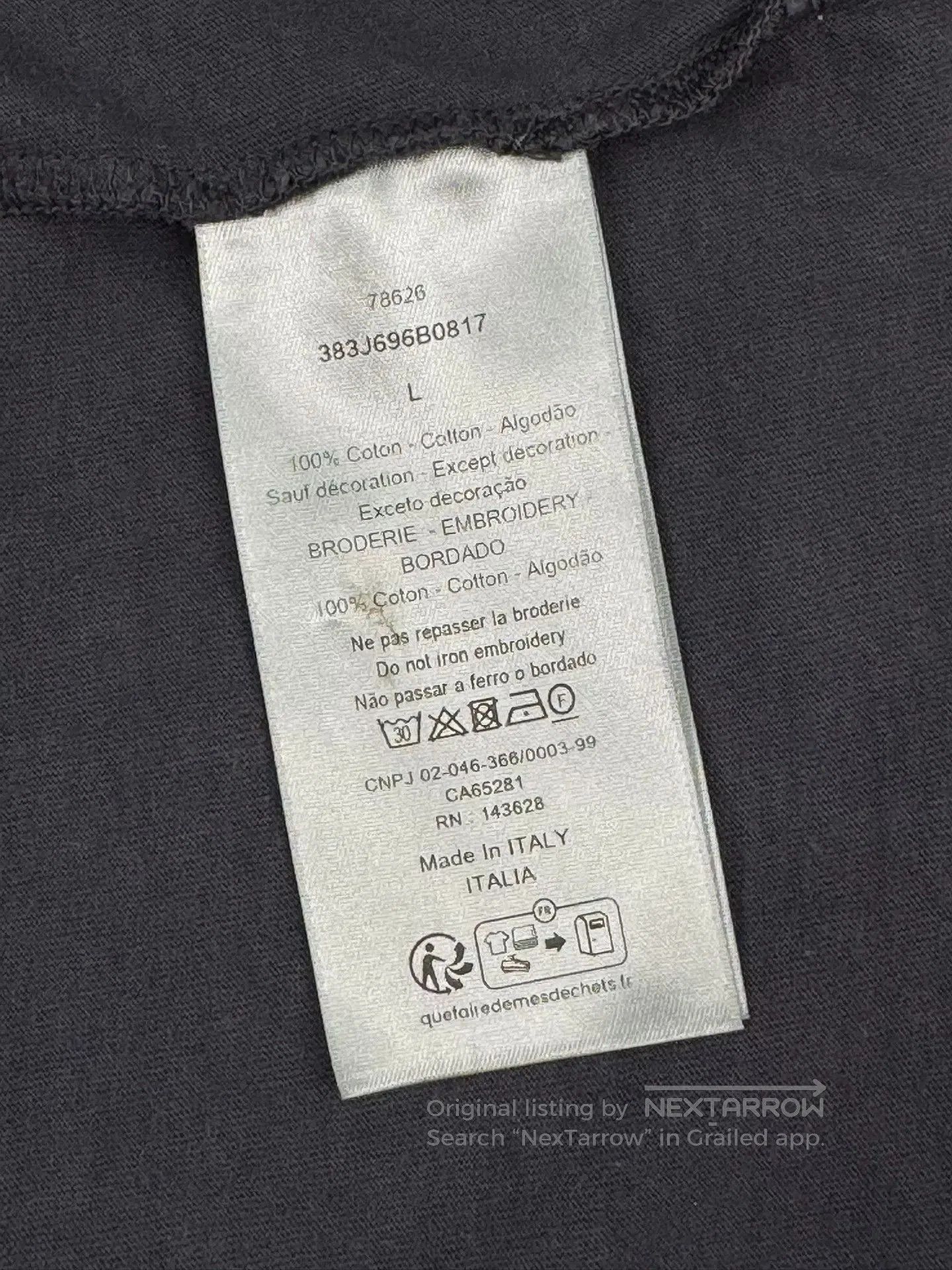 Dior Dior Embroidered Short Sleeve T-Shirt Size L. Size US L / EU 52-54 / 3 - 8 Thumbnail