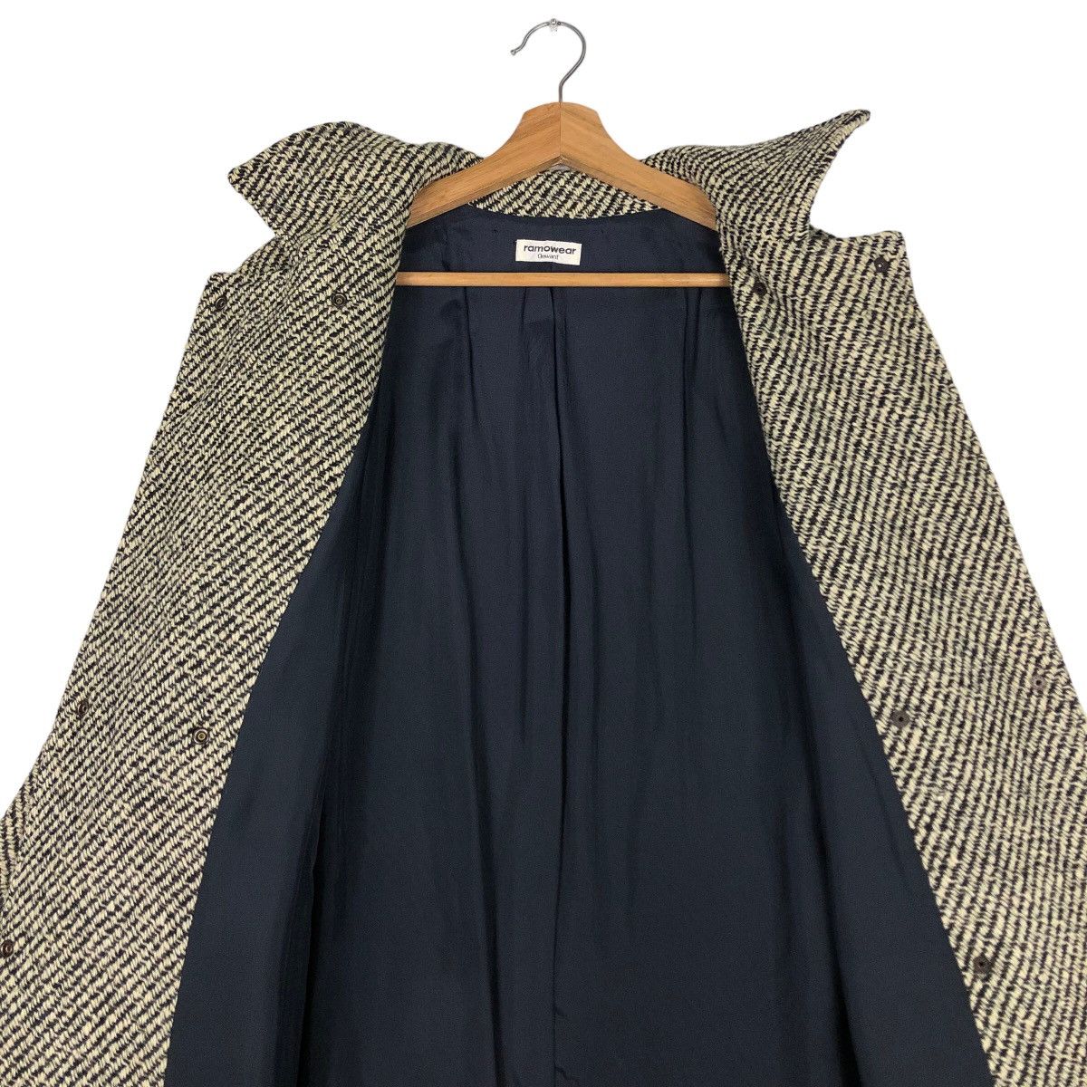 Japanese Brand 🔥Rich Grey - Fly Long Jacket Wool Herringbone Issey Miyake Size US M / EU 48-50 / 2 - 14 Thumbnail
