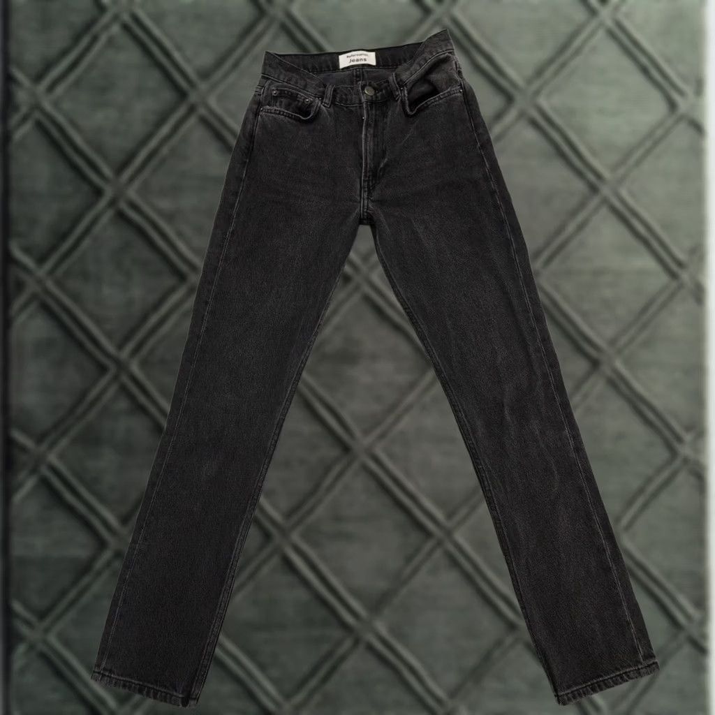 Reformation Reformation Womens Black Monterey Straight Leg Jeans 24 Zipper Fly Size 42" / US 20 - 1 Thumbnail