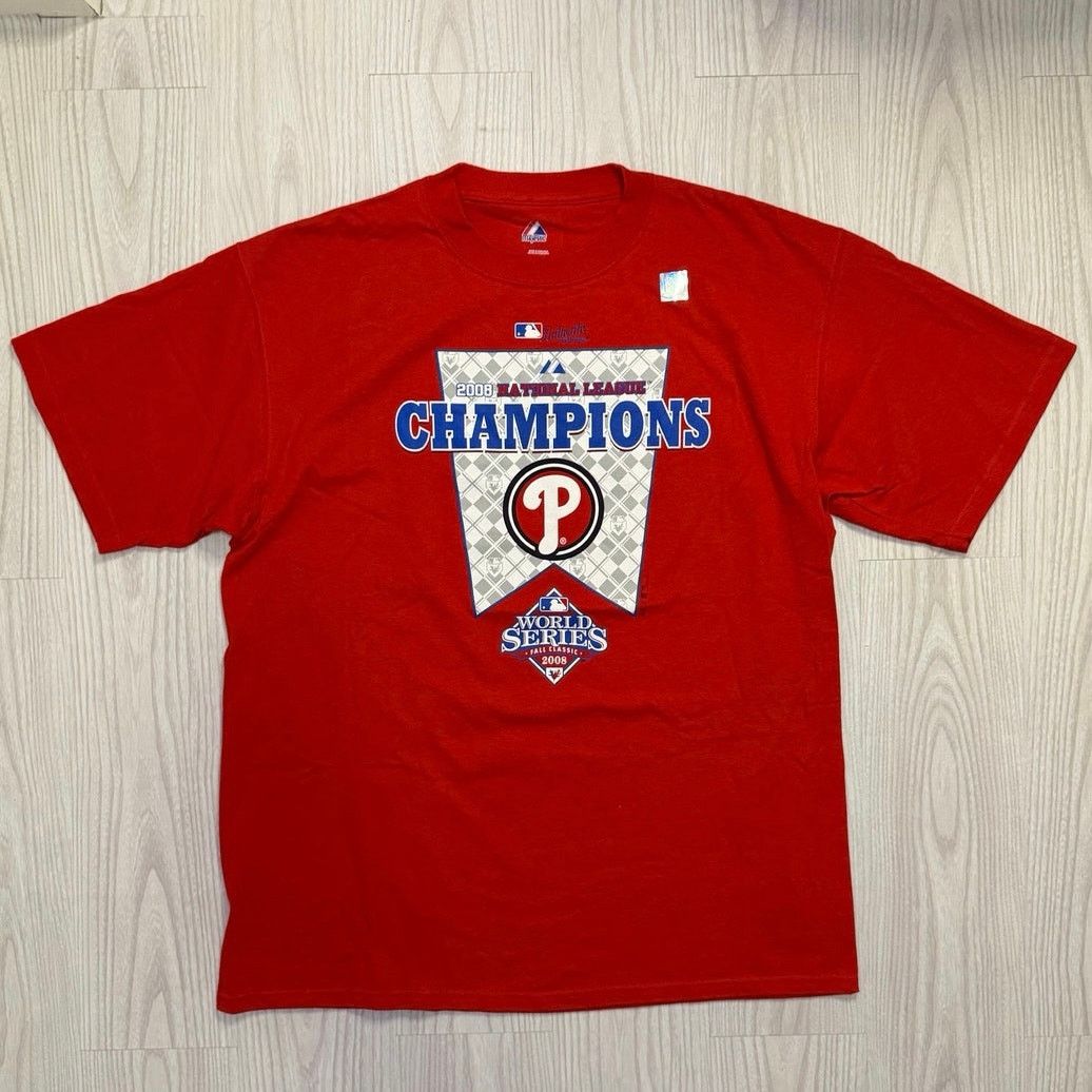 Majestic Philadelphia Phillies 2008 2009 World Series Shirts Mens XL Size US XL / EU 56 / 4 - 5 Thumbnail