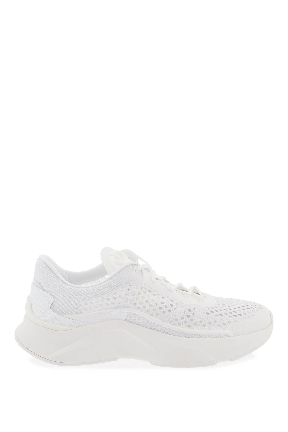image of Valentino Garavani "true Actress Mesh Sneakers For in Bianco Bianco Bianco Bianco, Women's (Size 7)