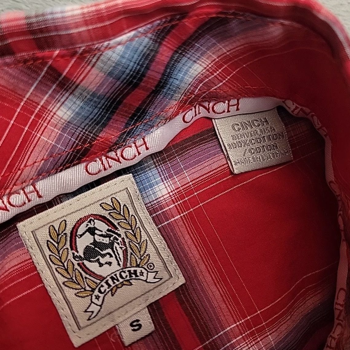 Vintage Cinch Shirt Mens Small Red Plaid Long Sleeve Button Down Western Cowboy Casual Size US S / EU 44-46 / 1 - 5 Thumbnail