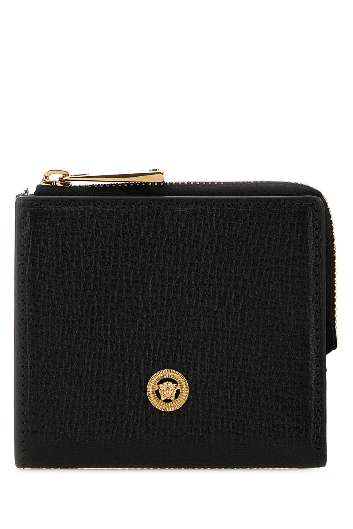 Versace Black Leather Wallet Size ONE SIZE - 1 Thumbnail