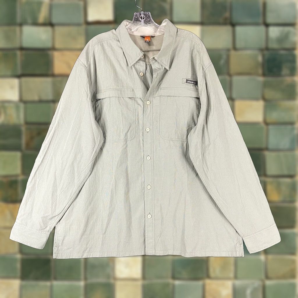 Eddie Bauer Eddie Bauer Button-Up Shirt Men M Long Sleeve Beige" Size US M / EU 48-50 / 2 - 1 Thumbnail