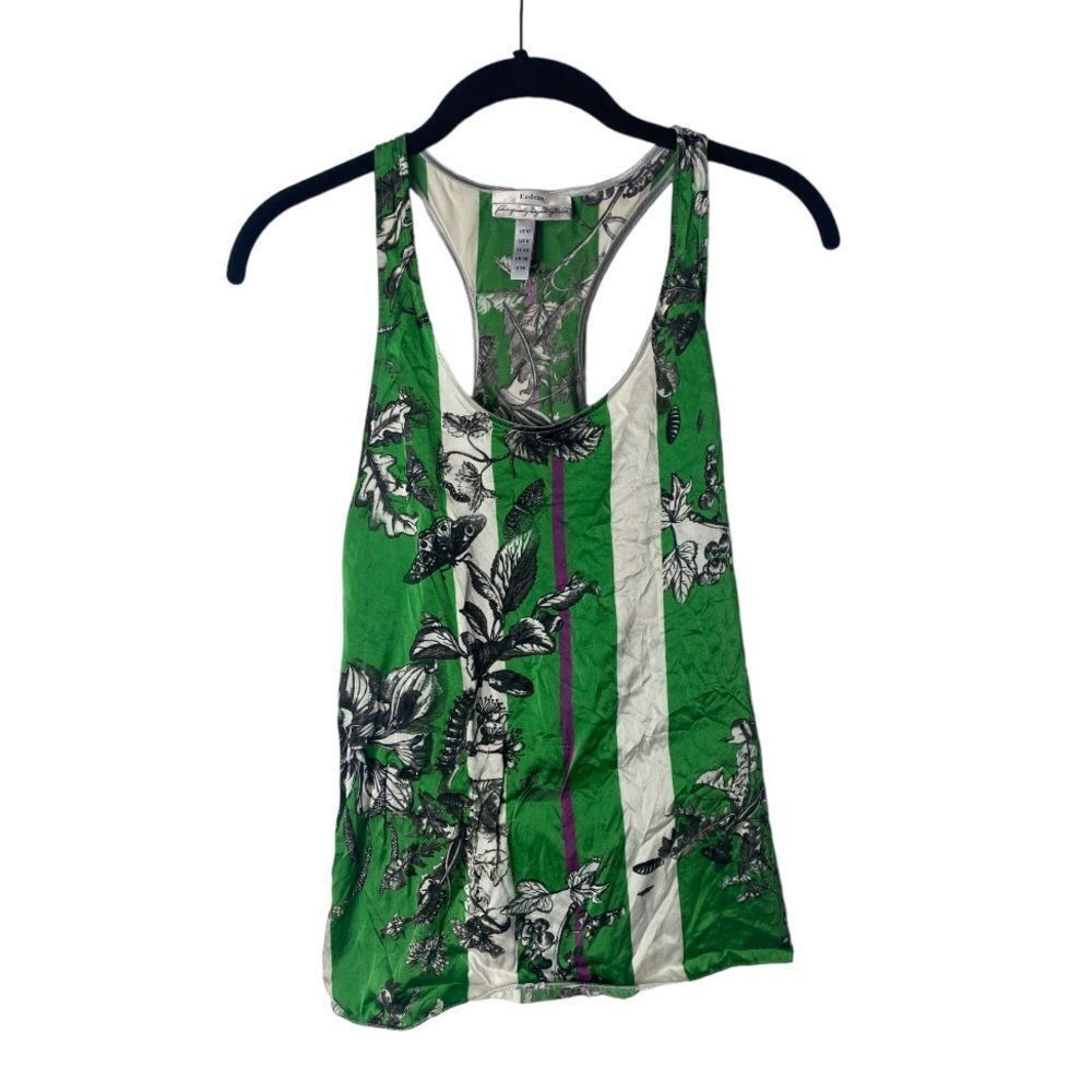 Erdem Erdem Silk Tank Top Women’s Size 6 Green White Floral Print Size M / US 6-8 / IT 42-44 - 2 Thumbnail