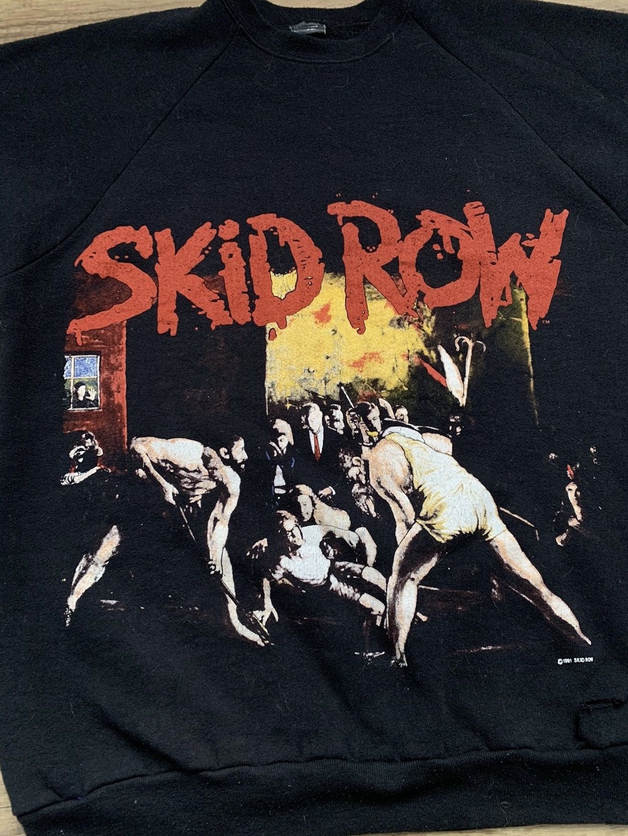 Band Tees 1991 Skid Row Slave To The Grind Jesus Vintage Sweatshirt Size US XL / EU 56 / 4 - 3 Thumbnail