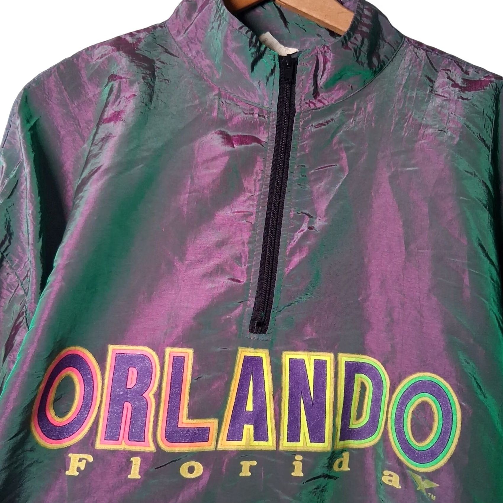 Vintage VINTAGE Volley Air Gear Windbreaker Jacket One Size Men Green Iridescent 90s Beach Florida 1/4 zip Size US M / EU 48-50 / 2 - 2 Thumbnail