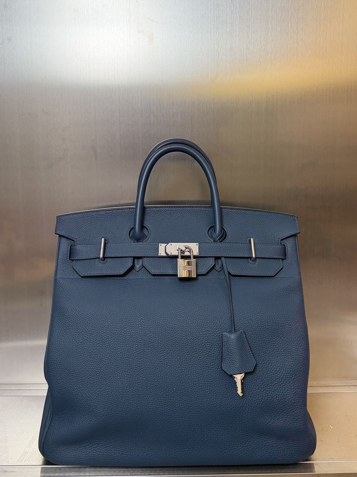Hermes Hermes HAC 40 Blue Togo Leather Palladium Hardware Size ONE SIZE - 5 Thumbnail