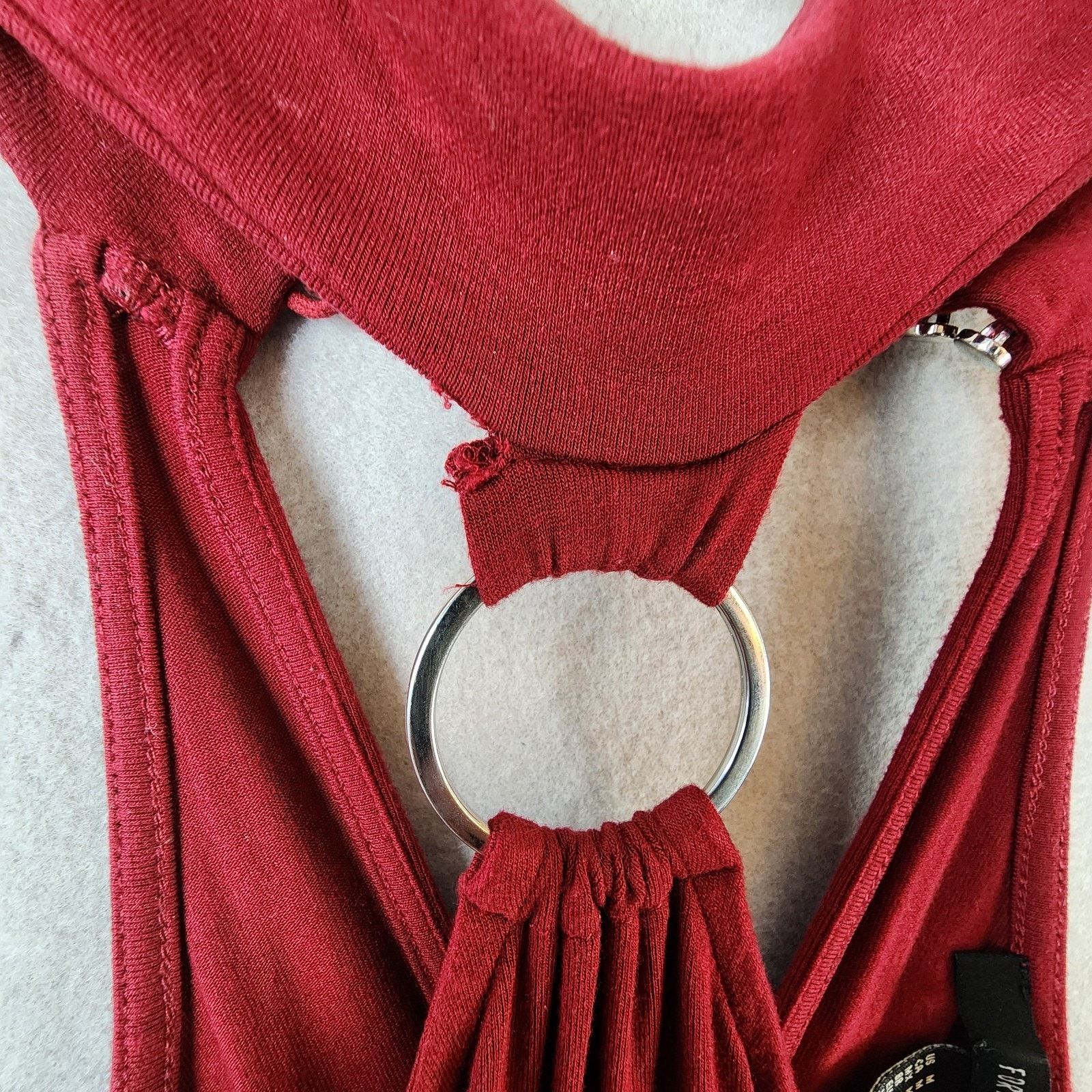 Forever 21 Forever 21 Halter Ring Cut-Out Mini Dress Medium Red Size M / US 6-8 / IT 42-44 - 7 Thumbnail