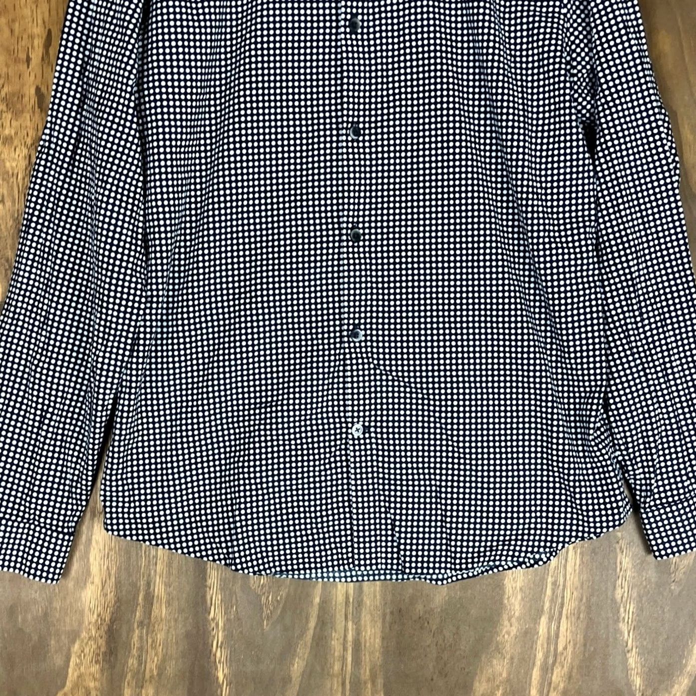 Express Express Womens Shirt Black White Dotted Extra Slim Button Down Long Sleeve L Women’s ShirtXS? Size L / US 10 / IT 46 - 3 Thumbnail