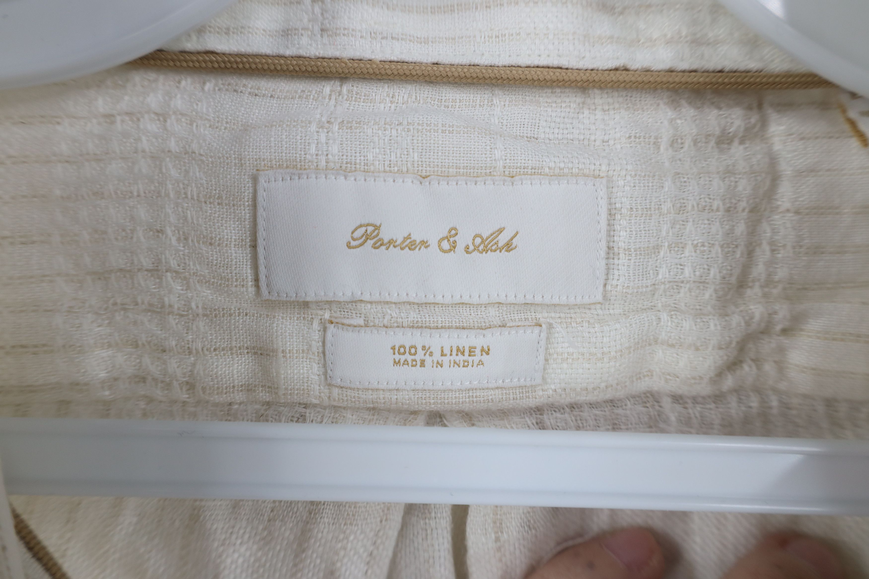 Vintage Porter & Ash Sheer Linen Collared Beach Button Shirt Cream Size US L / EU 52-54 / 3 - 6 Thumbnail