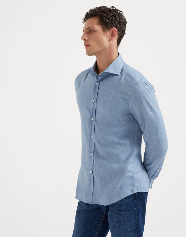 Brunello Cucinelli o1w1db10825 Shirt in Blue Size US M / EU 48-50 / 2 - 1 Thumbnail