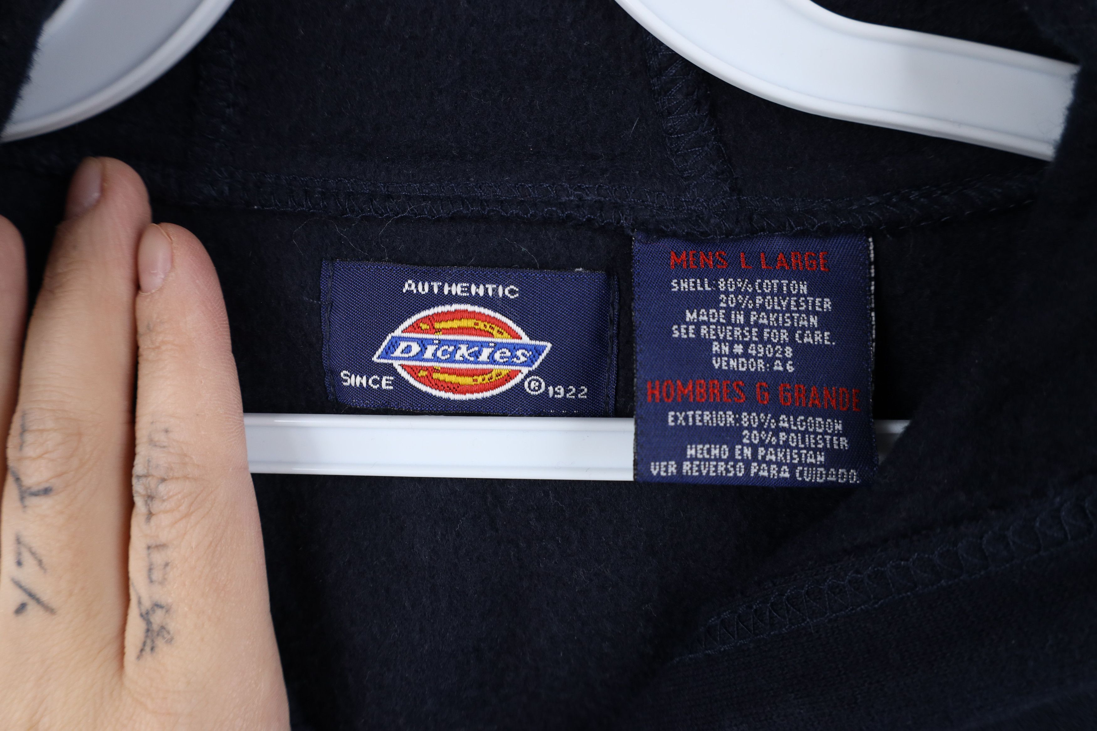 Dickies Vintage 90s Dickies Spell Sleeveless Hoodie Sweatshirt Blue Size US L / EU 52-54 / 3 - 7 Thumbnail