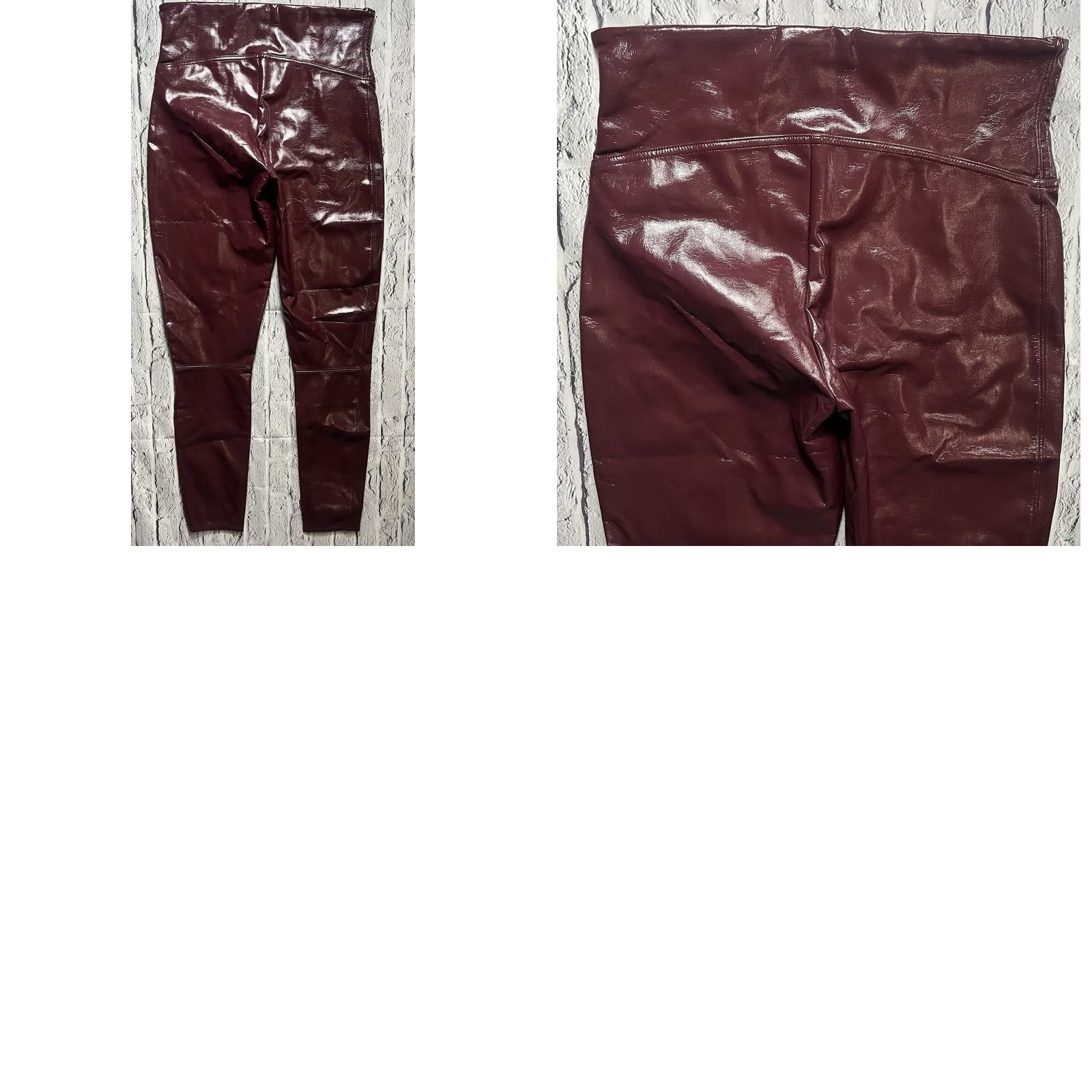 Spanx Spanx Womens Ruby Faux Patent Leather Leggings High Rise L 20301R Red Shiny Going Out Womens Leggings Size 36" / US 14 / IT 50 - 8 Thumbnail
