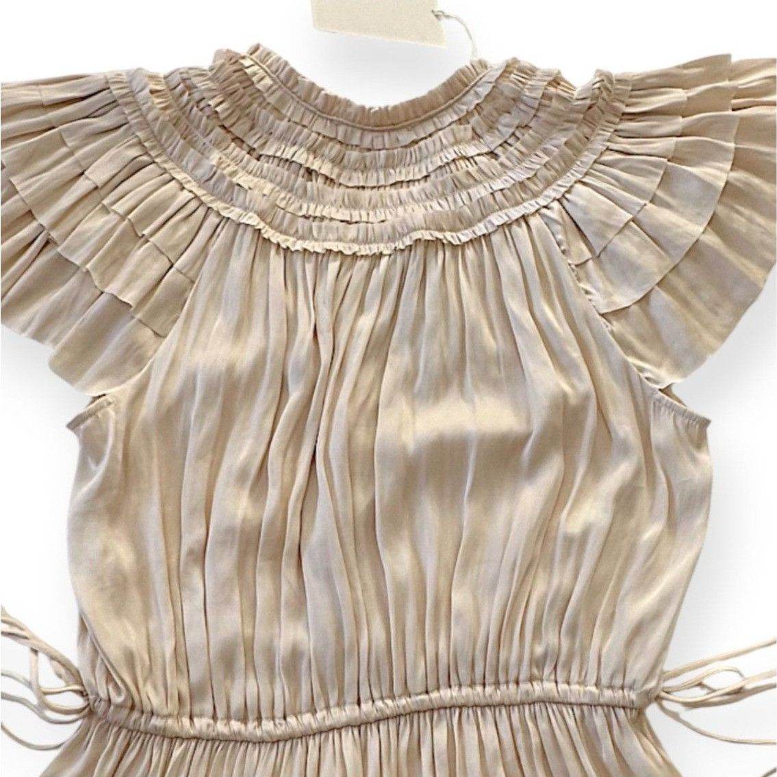 Ulla Johnson Ulla Johnson Isadora Plisse Midi Dress Dawn Cream Size 2 NWT Size XS / US 0-2 / IT 36-38 - 9 Thumbnail
