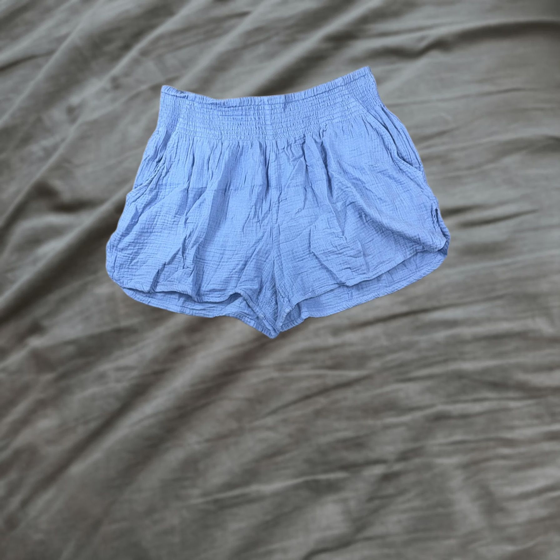 Marine Layer Marine Layer Womens XL Blue Gauze Cotton Elastic Waist Summer Casual Shorts Size 40" / US 18 - 1 Thumbnail