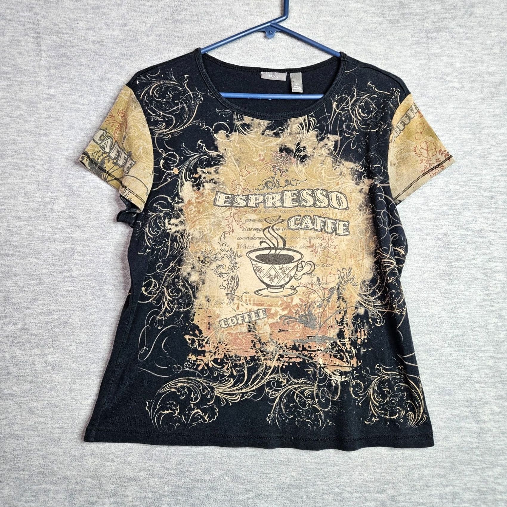 Apt. 9 APT.9 Women's Y2K Espresso Caffe Graphic Tie-dye Short Sleeve Tee XL Size 40" / US 18 - 2 Thumbnail