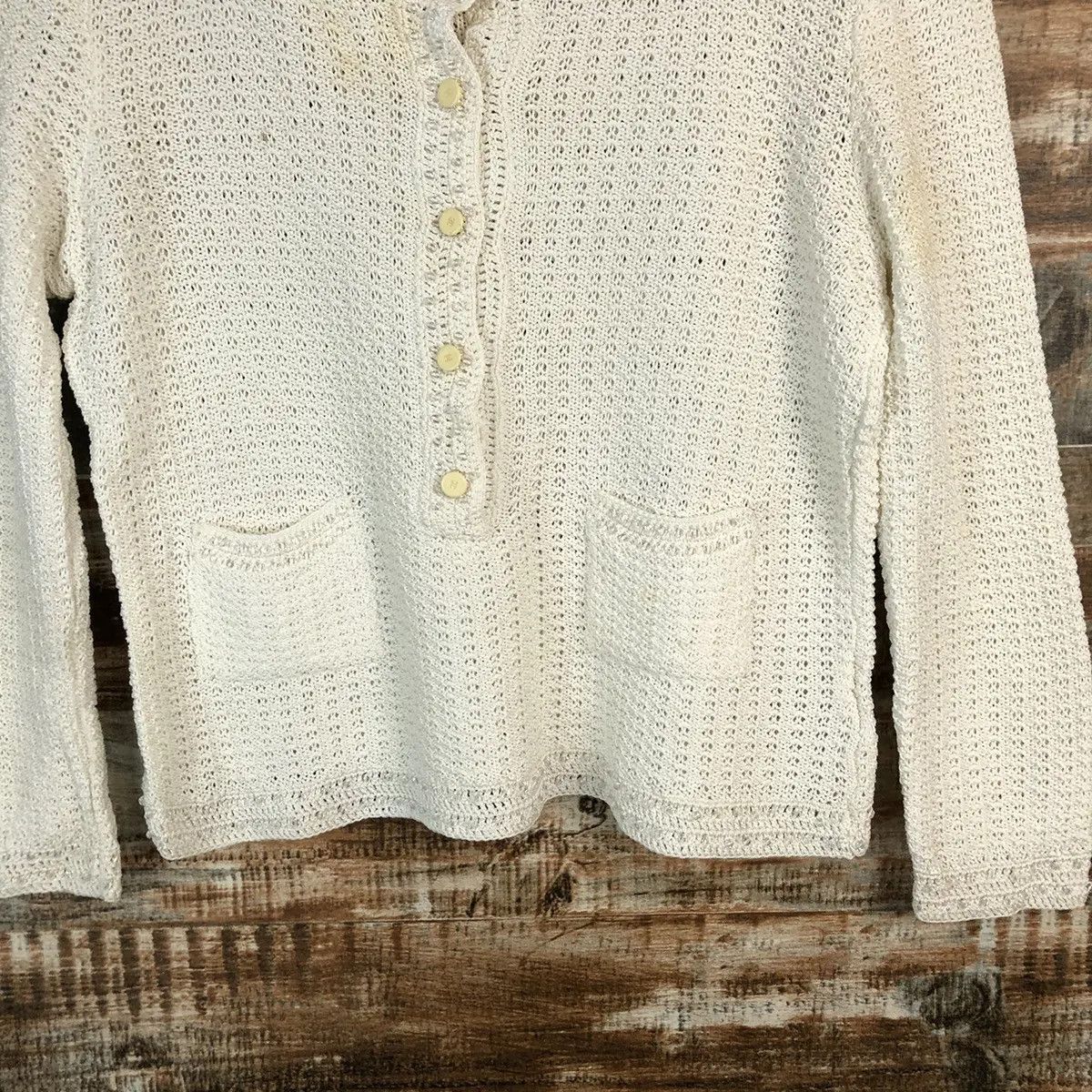 Chanel DL Chanel vintage crochet White Knitwear #A1717 Size XS / US 0-2 / IT 36-38 - 6 Thumbnail
