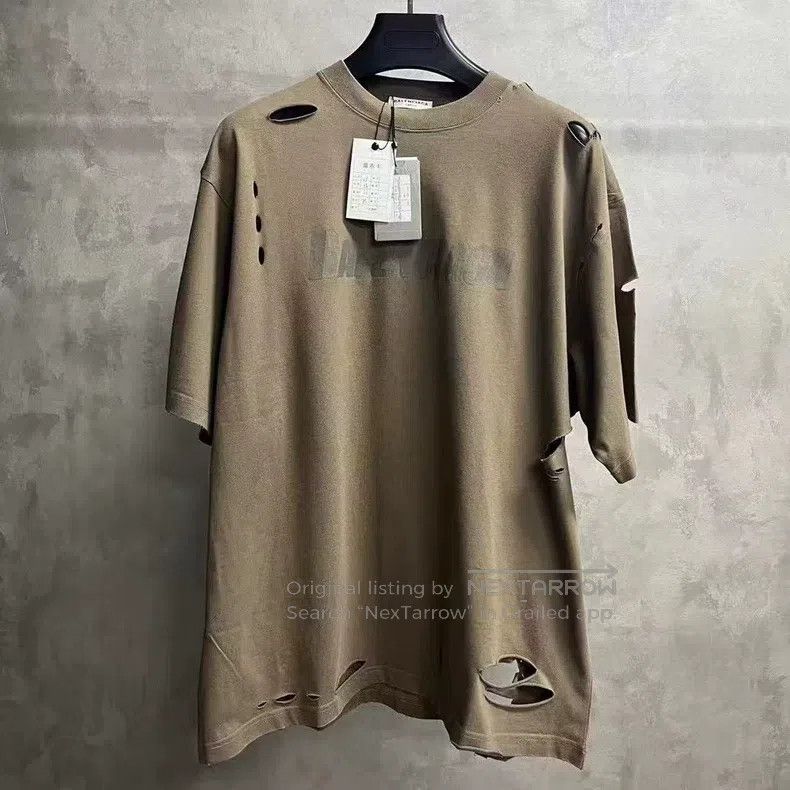 Balenciaga Balenciaga Gray Solid Color Logo Printed Short Sleeve T-Sh Size US XS / EU 42 / 0 - 1 Thumbnail