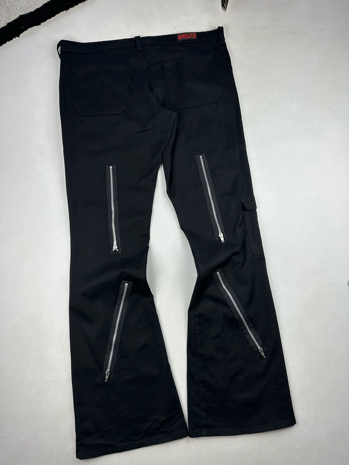 Japanese Brand RARE Aderlass Bondage Pants Cyber Punk flared Size US 35 - 3 Thumbnail