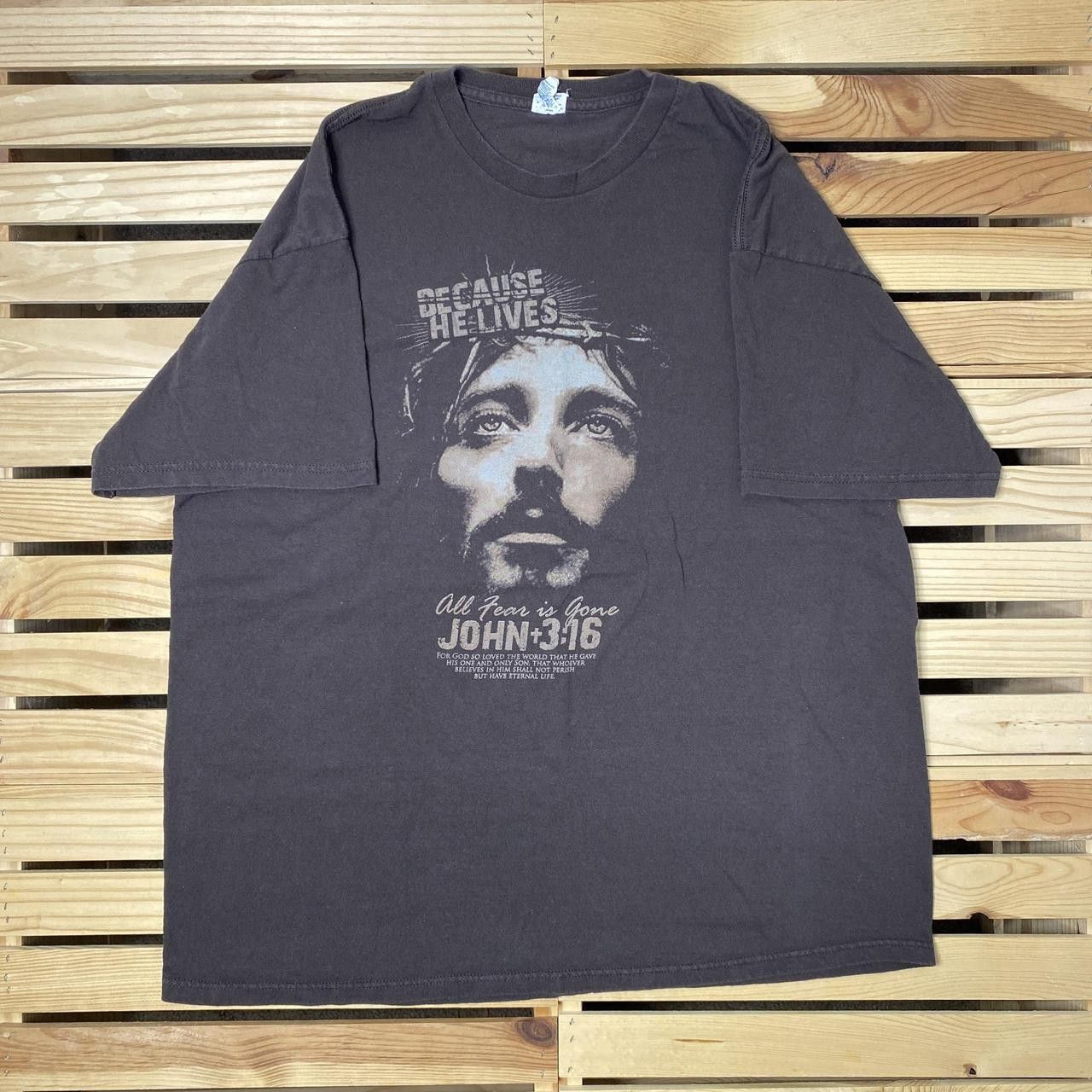 Delta John 3:16 Brown Y2K Bible Verse Jesus Tee Size 2XL Size US XXL / EU 58 / 5 - 1 Thumbnail