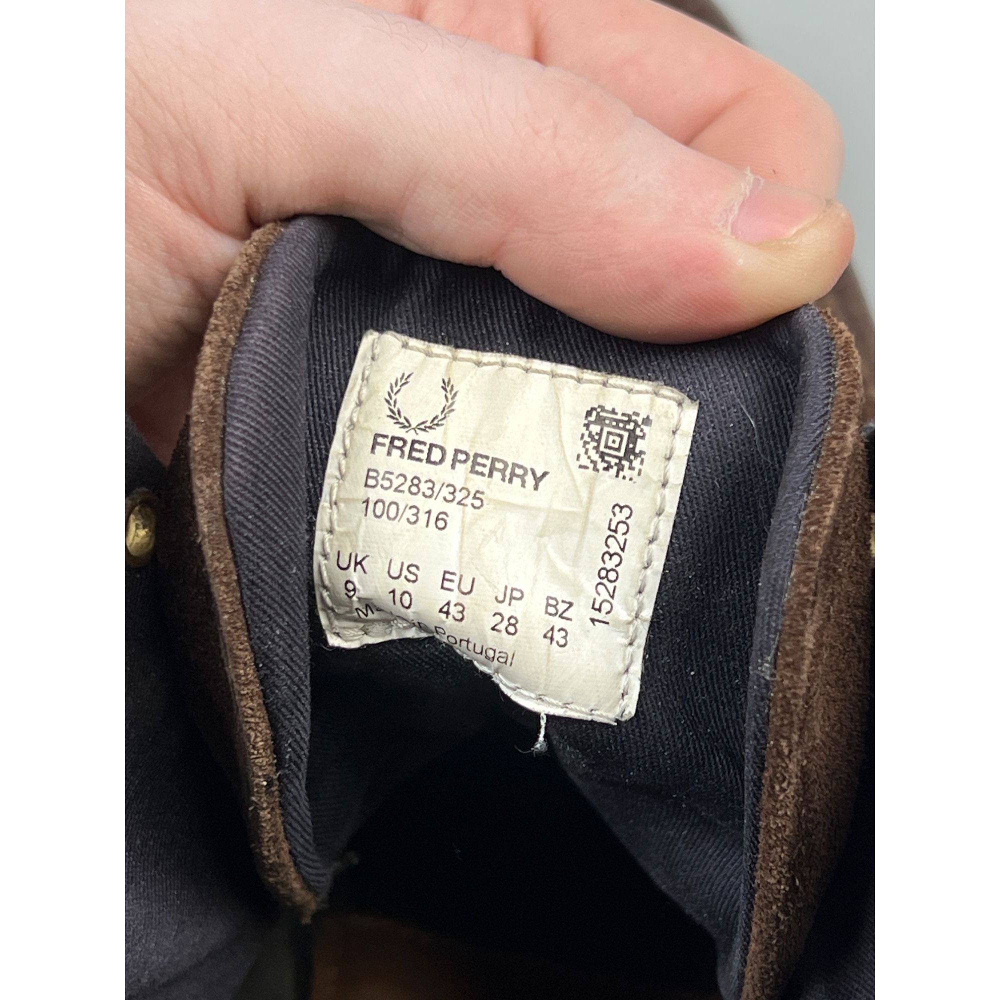 Fred Perry Harris Tweed for Fred Perry Suede Leather Boots (Y1026) Size US 10 / EU 43 - 12 Thumbnail